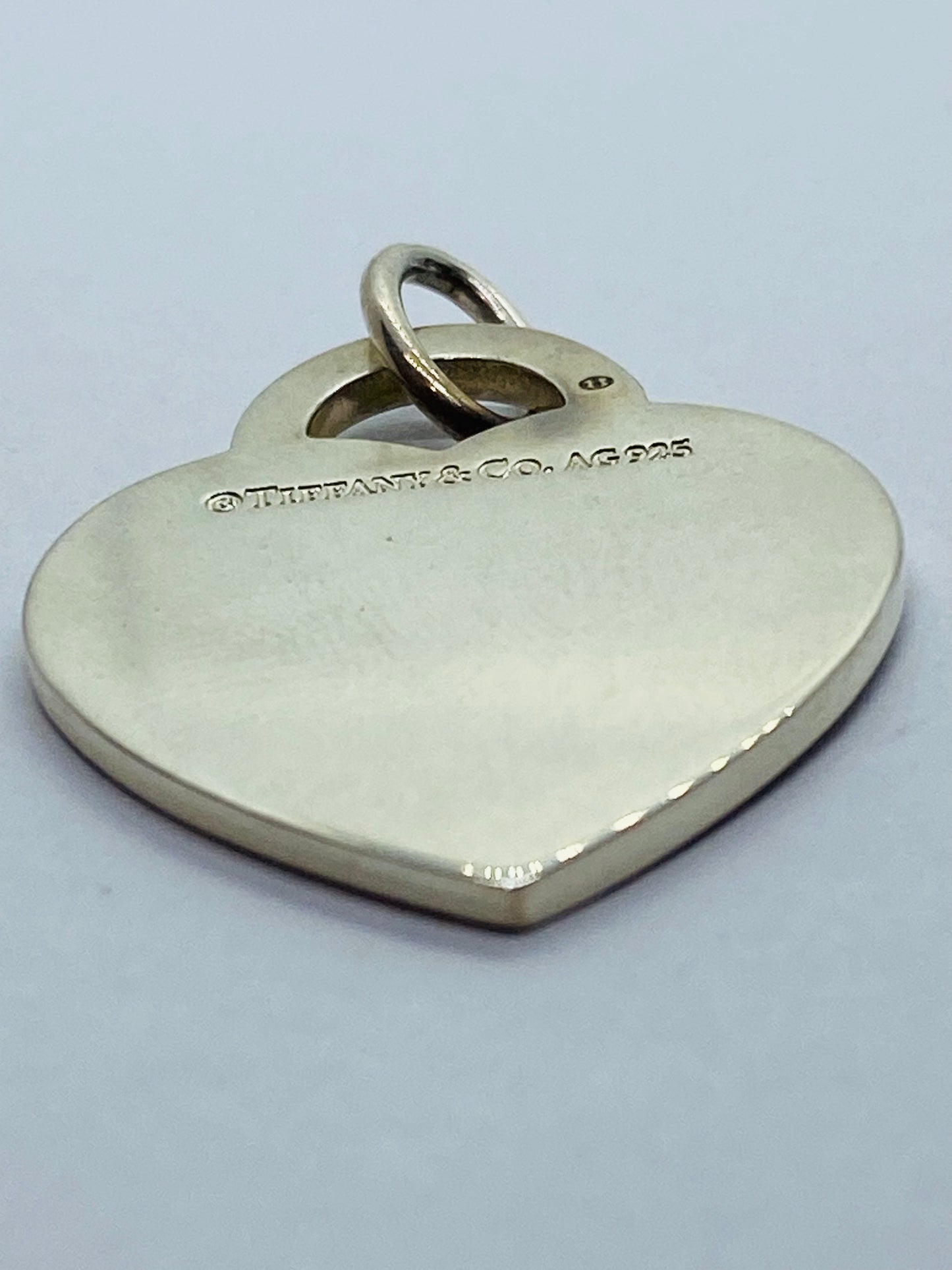 Large Return to Tiffany Etched Heart and Arrow Pendant, Necklace Sterling Silver