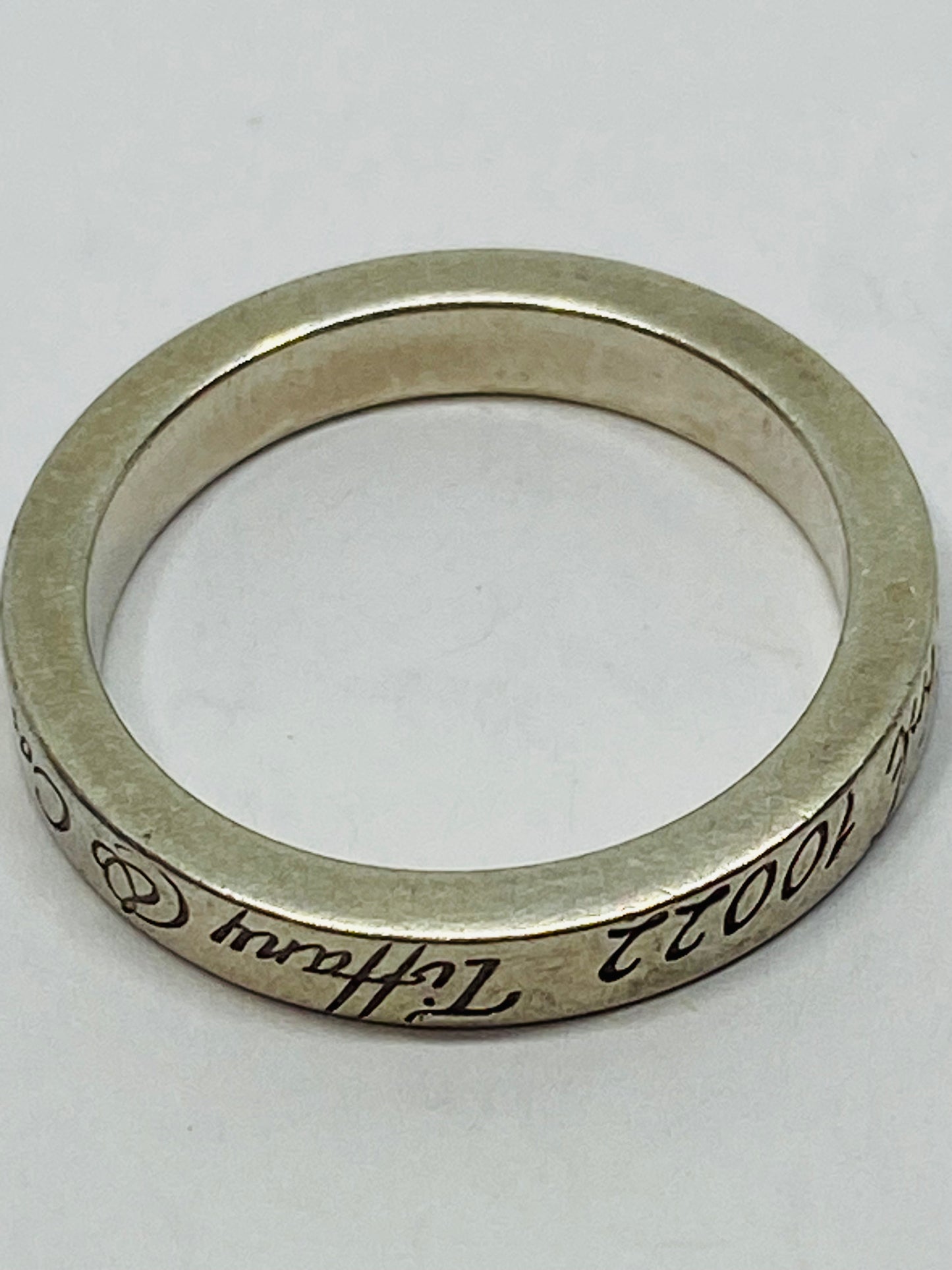 Tiffany & Co Sterling Silver Notes 925 Narrow Band Ring Size 5.25