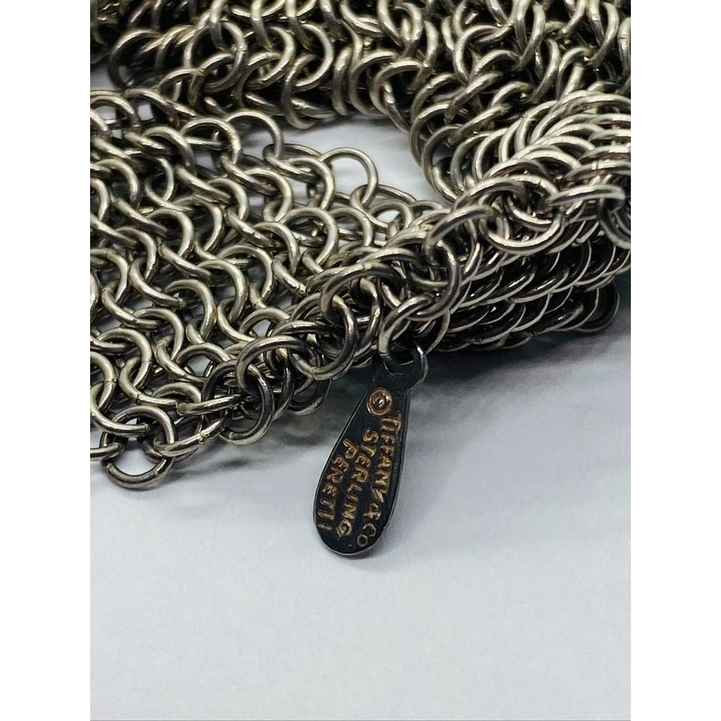 Tiffany & Co Peretti 925 Sterling Silver Extra Long XL Mesh Scarf Necklace 49”