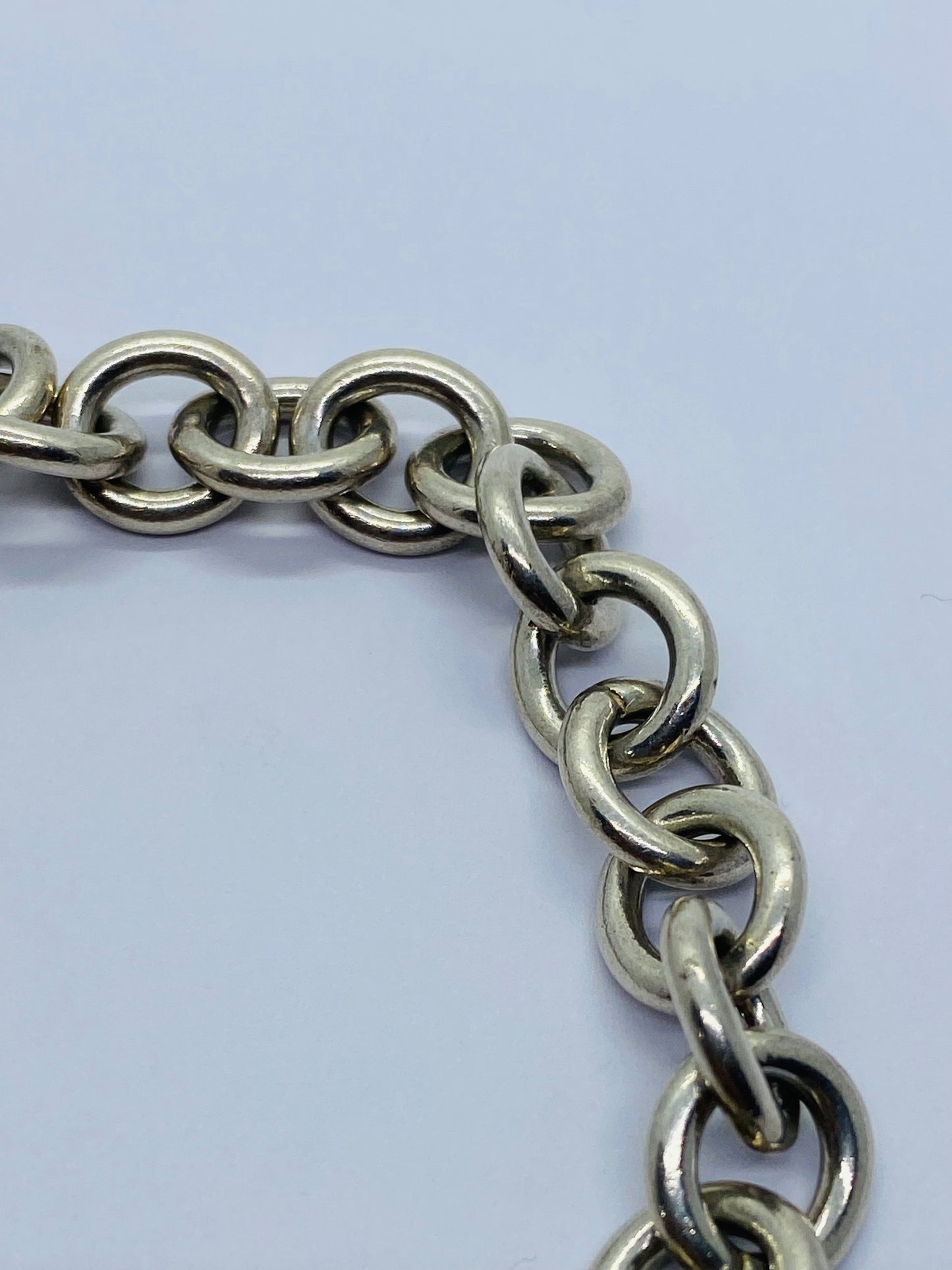 Return To Tiffany & Co 7.5" New Version Toggle Love Heart Bracelet Silver