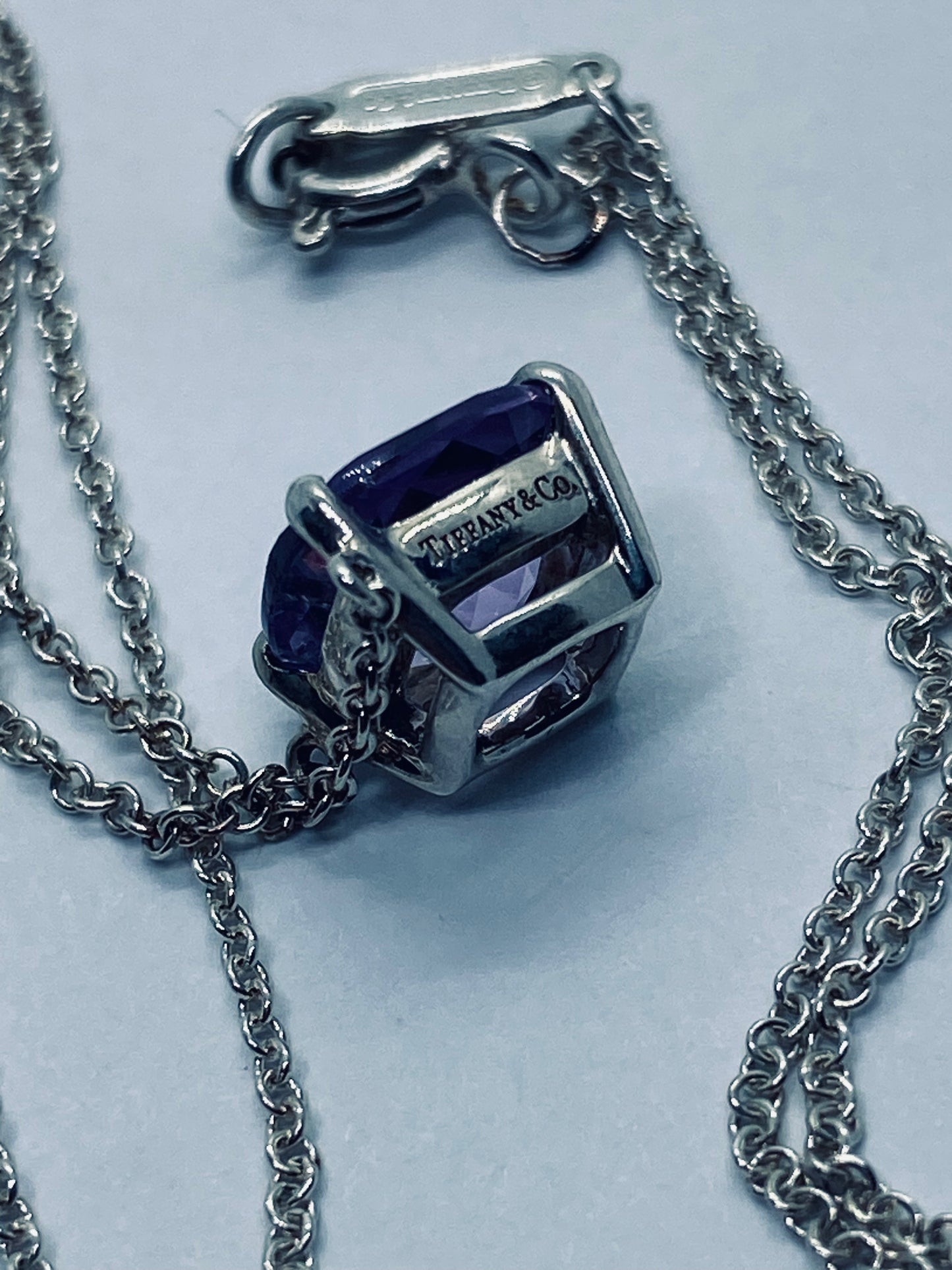 TIFFANY & Co Sparklers Amethyst Gemstone Necklace 1.5ct 15.5 Inches