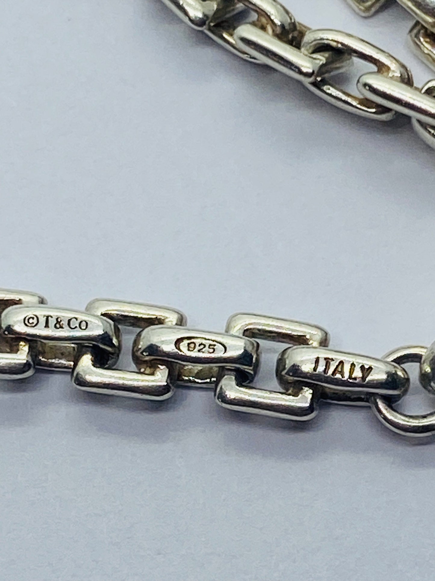 Tiffany & Co 925 Sterling Silver Box Link Chain 16" 5mm Wide