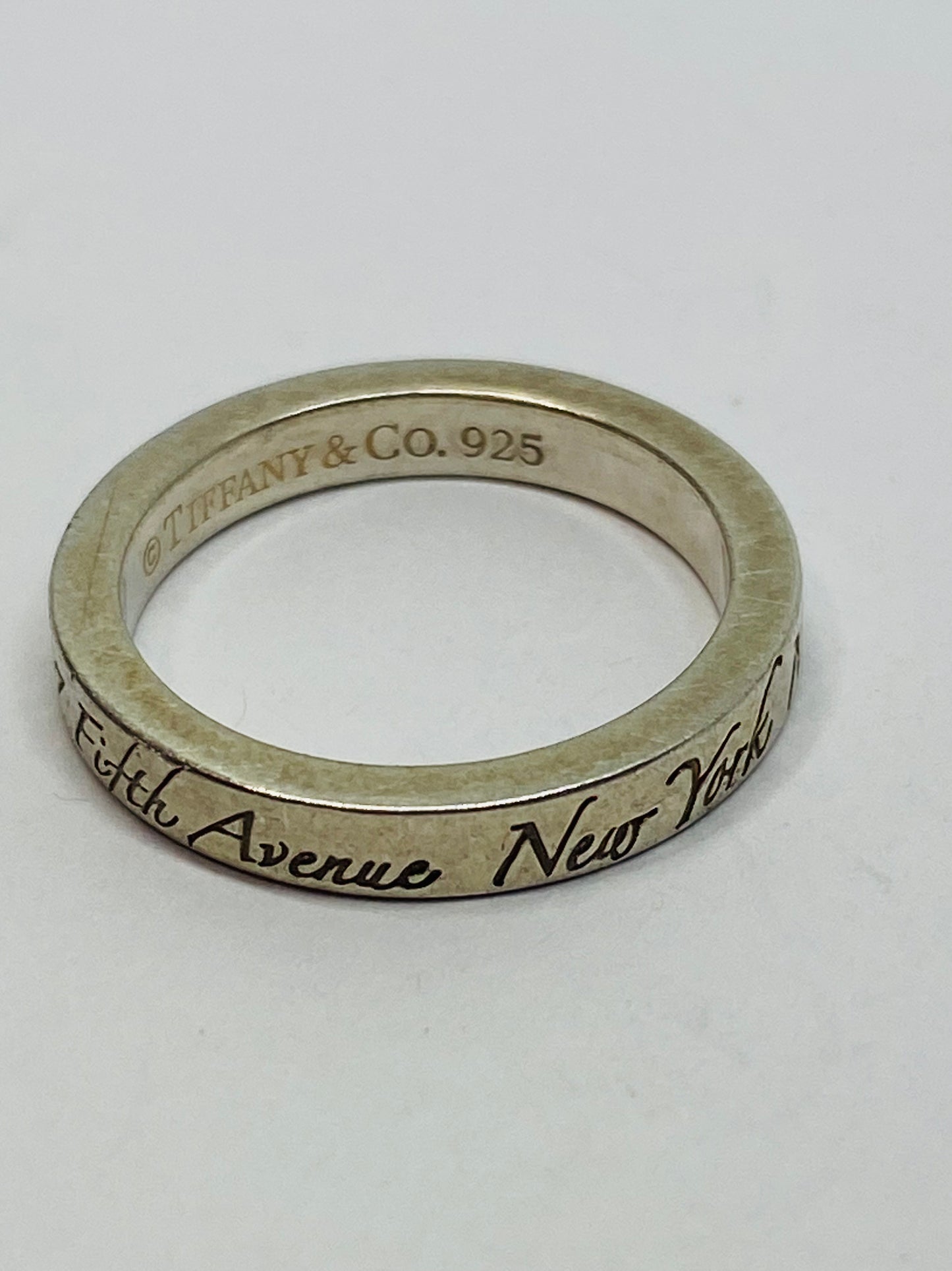 Tiffany & Co Sterling Silver Notes 925 Narrow Band Ring Size 5.25