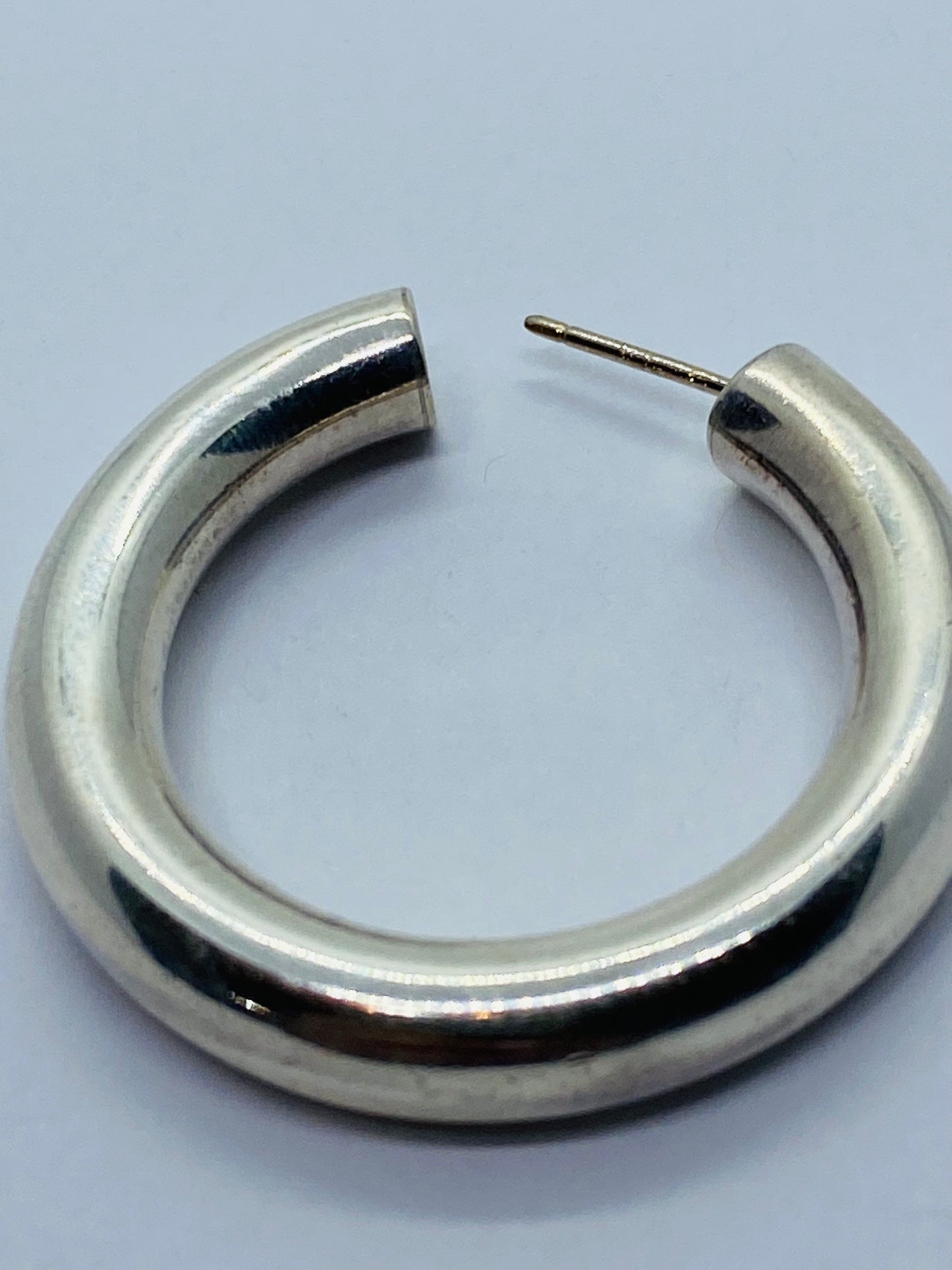 Tiffany & Co. Sterling Silver Smooth Post Hoop Earring 32MM SINGLE
