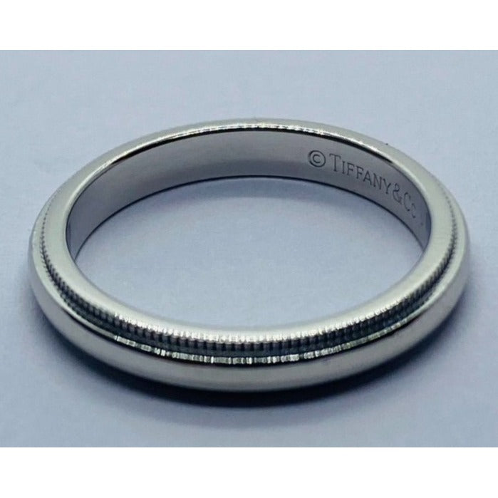 TIFFANY & CO PLATINUM 950 MILGRAIN WEDDING BAND 3MM SIZE 6.25
