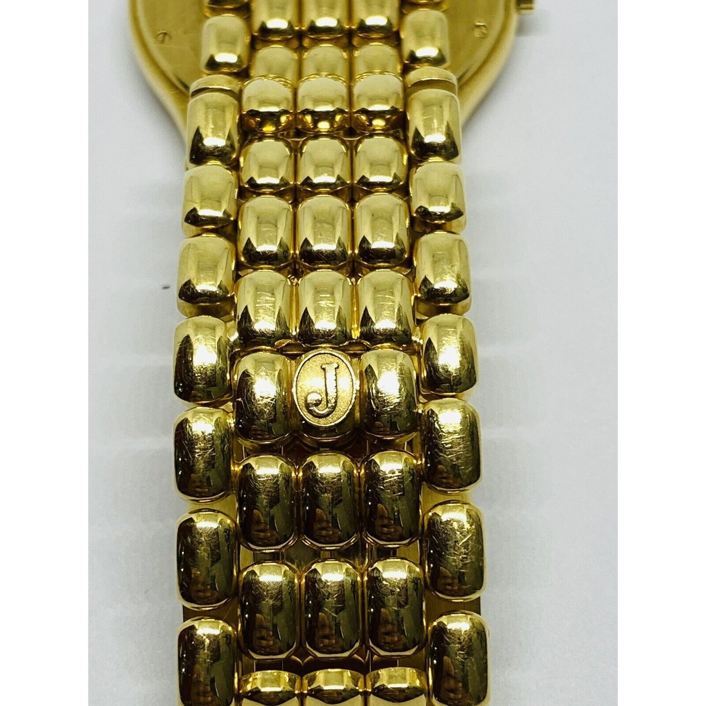 Solid 18k Yellow Gold JUVENIA Unisex Watch with Diamonds 101 grams 33mm ACCURATE