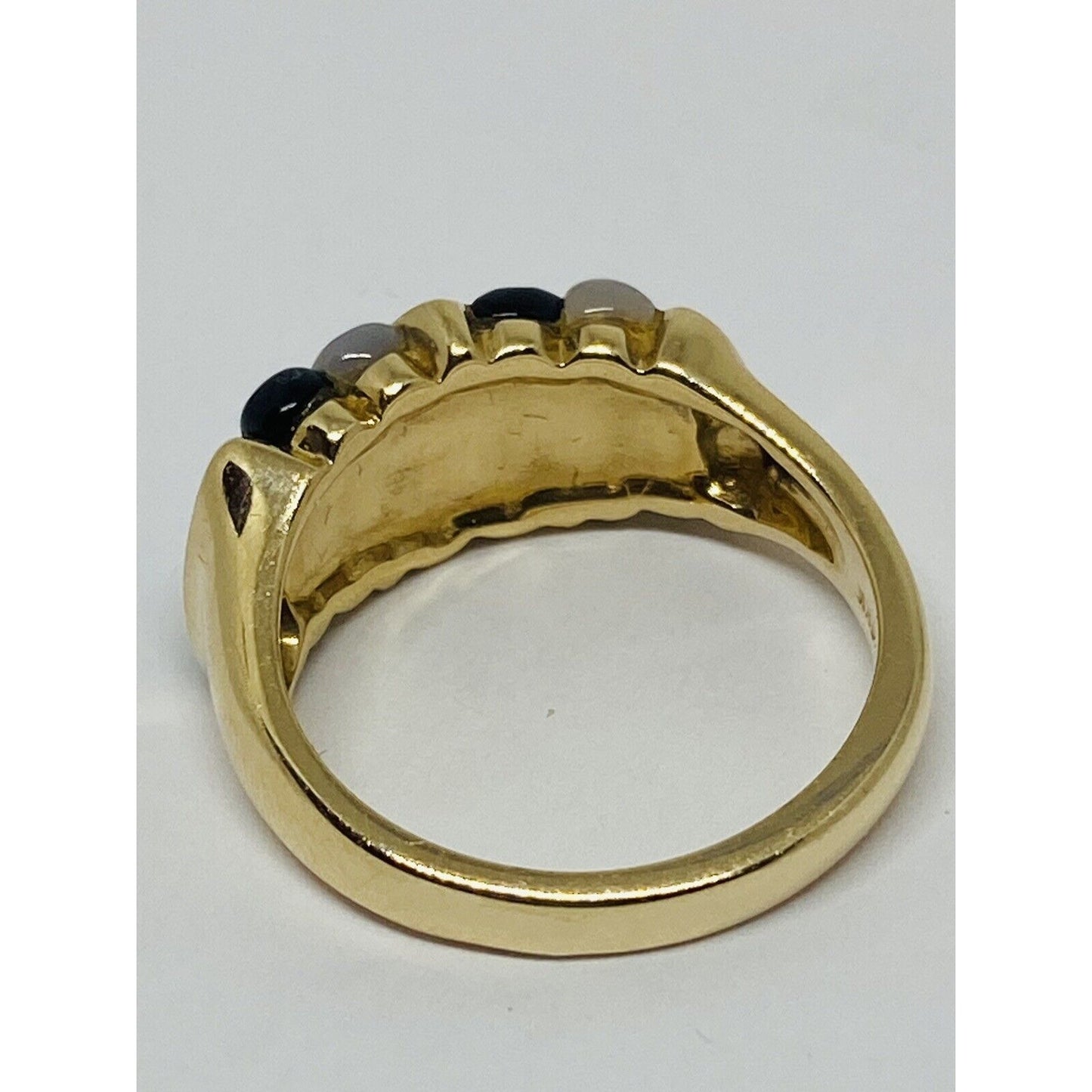 Kabana 14K Yellow Gold Mother Of Pearl Inlay Black Onyx Cocktail Ring