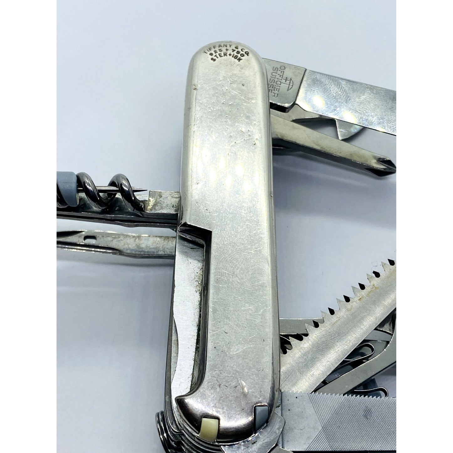TIFFANY & CO STERLING SILVER 18K & BLUE Victorinox Swiss Army Swiss Champ Knife