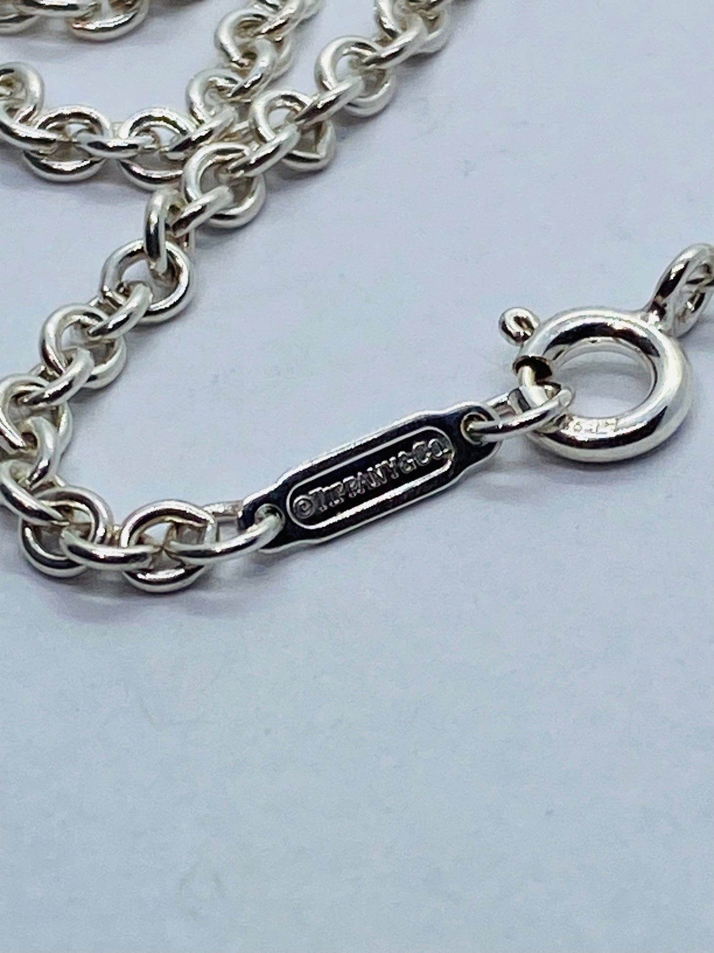 Tiffany & Co 3mm Large Link Rolo Chain 16 Necklace Sterling Silver Pouch