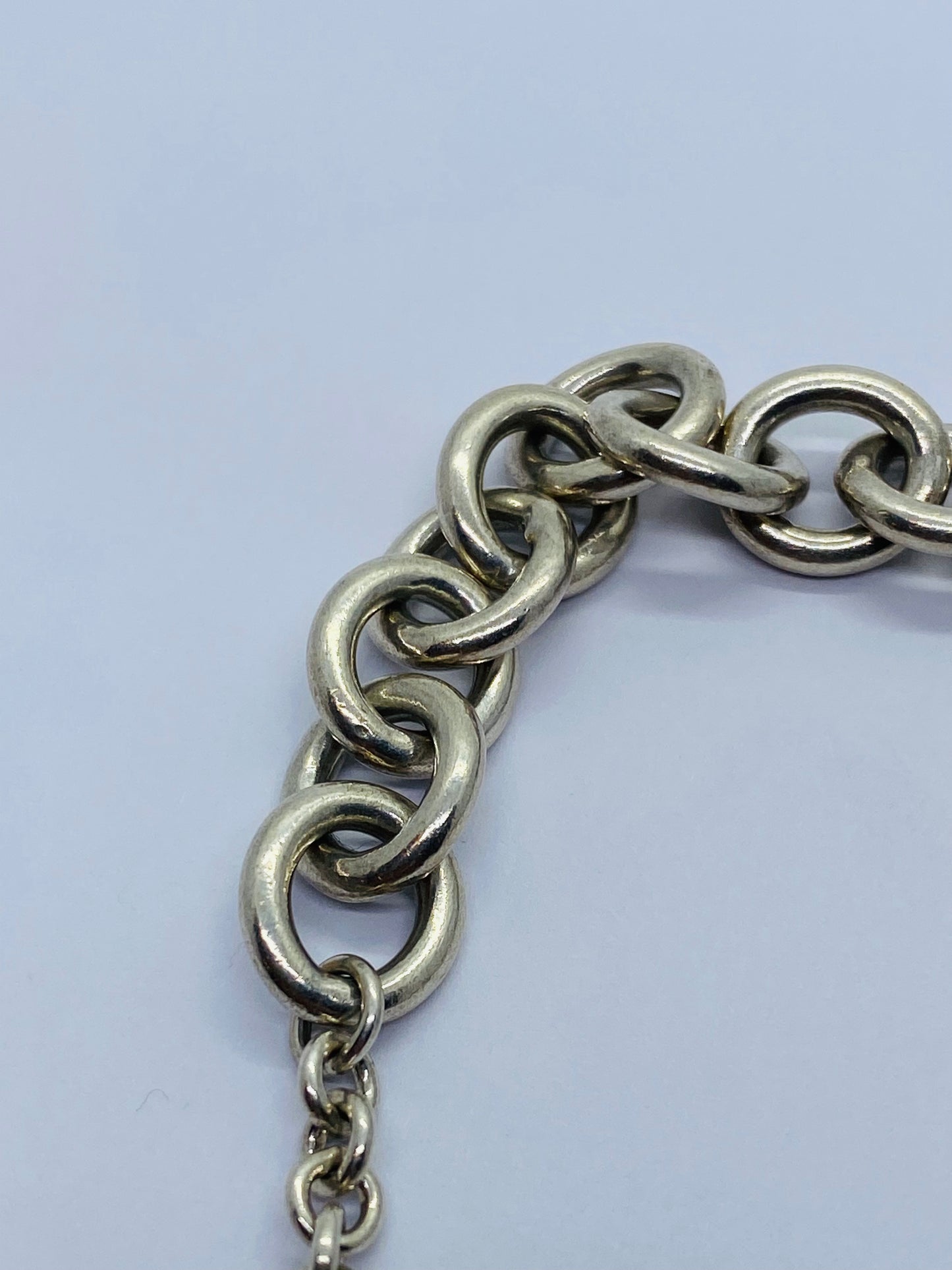 Return To Tiffany & Co 7.5" New Version Toggle Love Heart Bracelet Silver