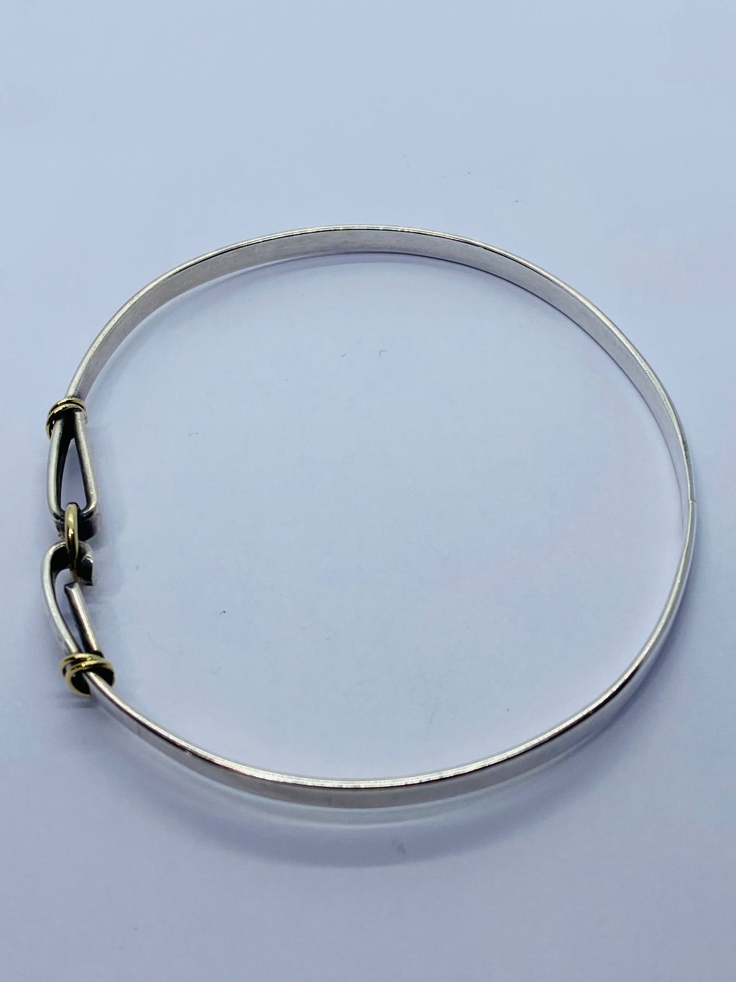 RARE XXL Tiffany & Co. Sterling Silver 18K Yellow Gold Circle Bangle Bracelet