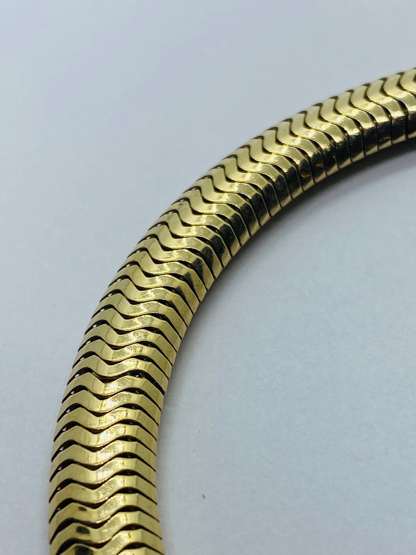 VINTAGE TIFFANY & CO 14k GOLD BRACELET SNAKE FLEX 9.5MM WIDE 6 5/8” Long