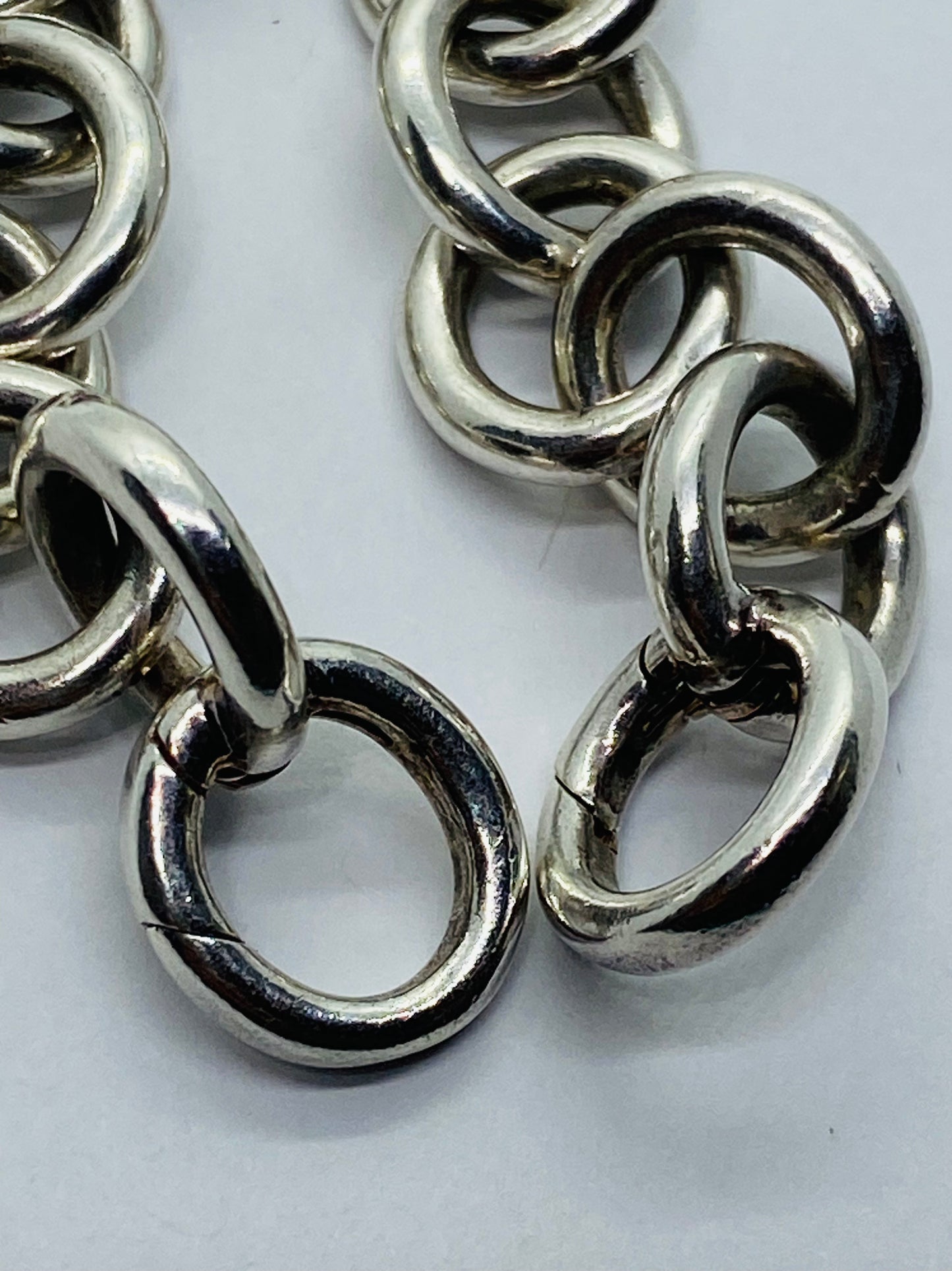 Tiffany & Co 925 Sterling Silver Round Clasping End 7.25" Bracelet Enamel RTT