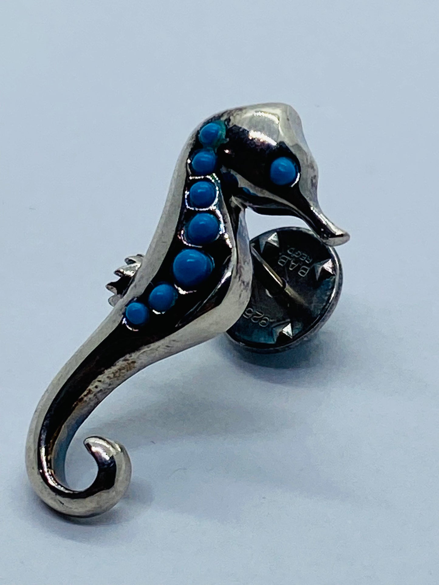 ULTRA RARE Tiffany & Co. Seahorse Sterling Silver Turquoise Brooch/pin Collector