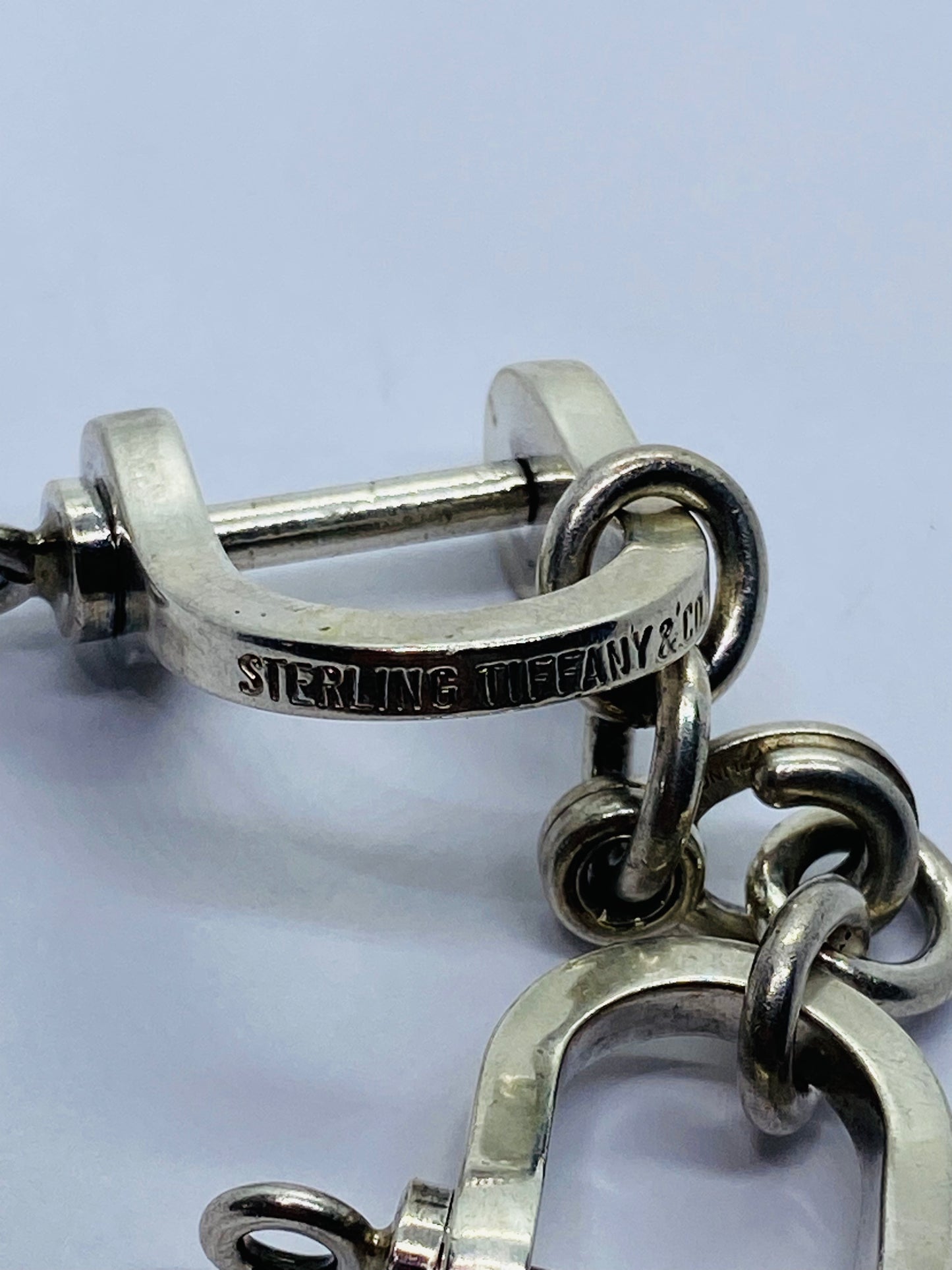 Tiffany & Co Silver Shackle Key Ring Keychain Rare Gift Love Statement Pouch Box