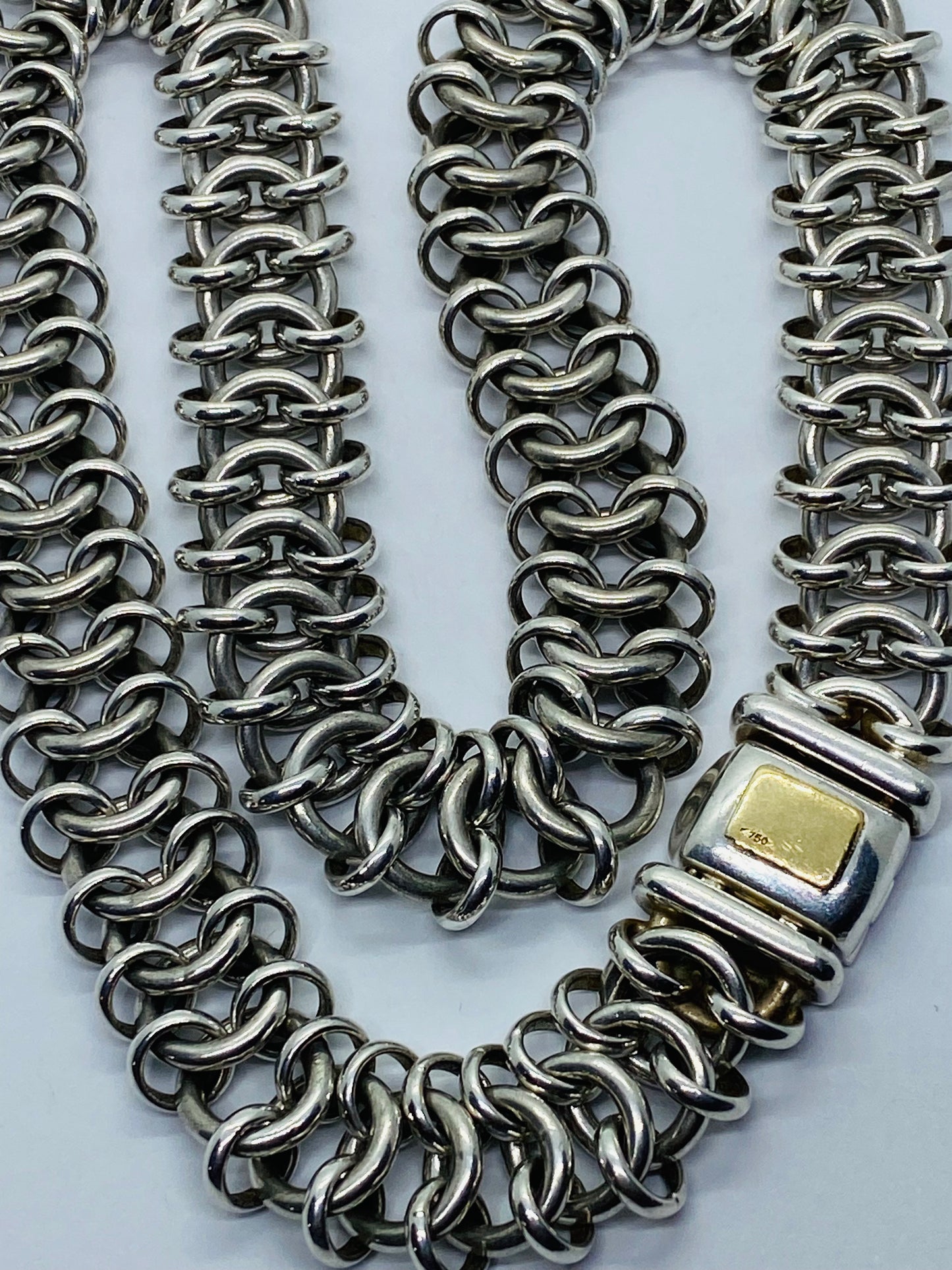 RARE Tiffany & Co Sterling Silver 925 18K Square Interlocking Circles 111 Grams