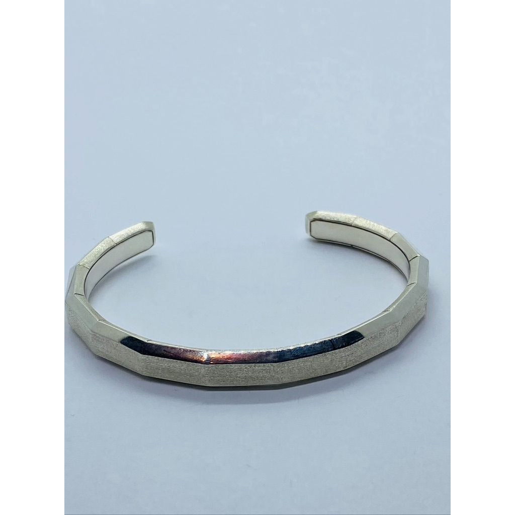 David Yurman Stax Collection Sterling Silver Faceted Cuff Bracelet