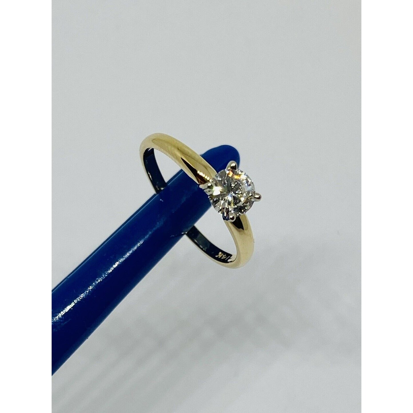 14K YG 0.54CT ROUND DIAMOND SOLITAIRE ENGAGEMENT RING i1- i color *GIA CERT*