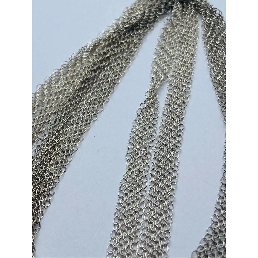 Tiffany & Co Peretti Somerset Mesh Necklace Sterling Silver 31” Pouch Box