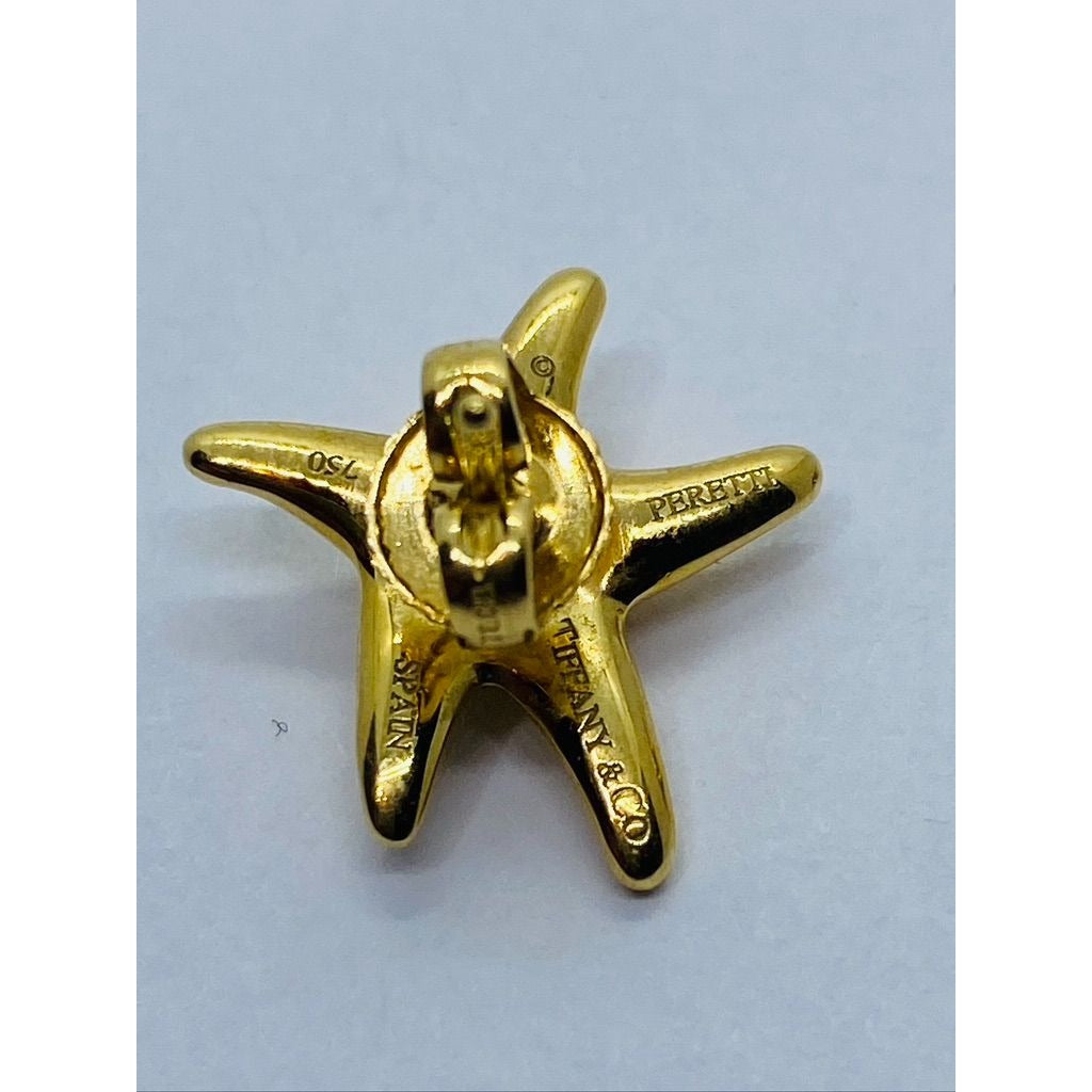 Tiffany & Co 18K Yellow Gold Starfish Star Fish 16mm Widest Point