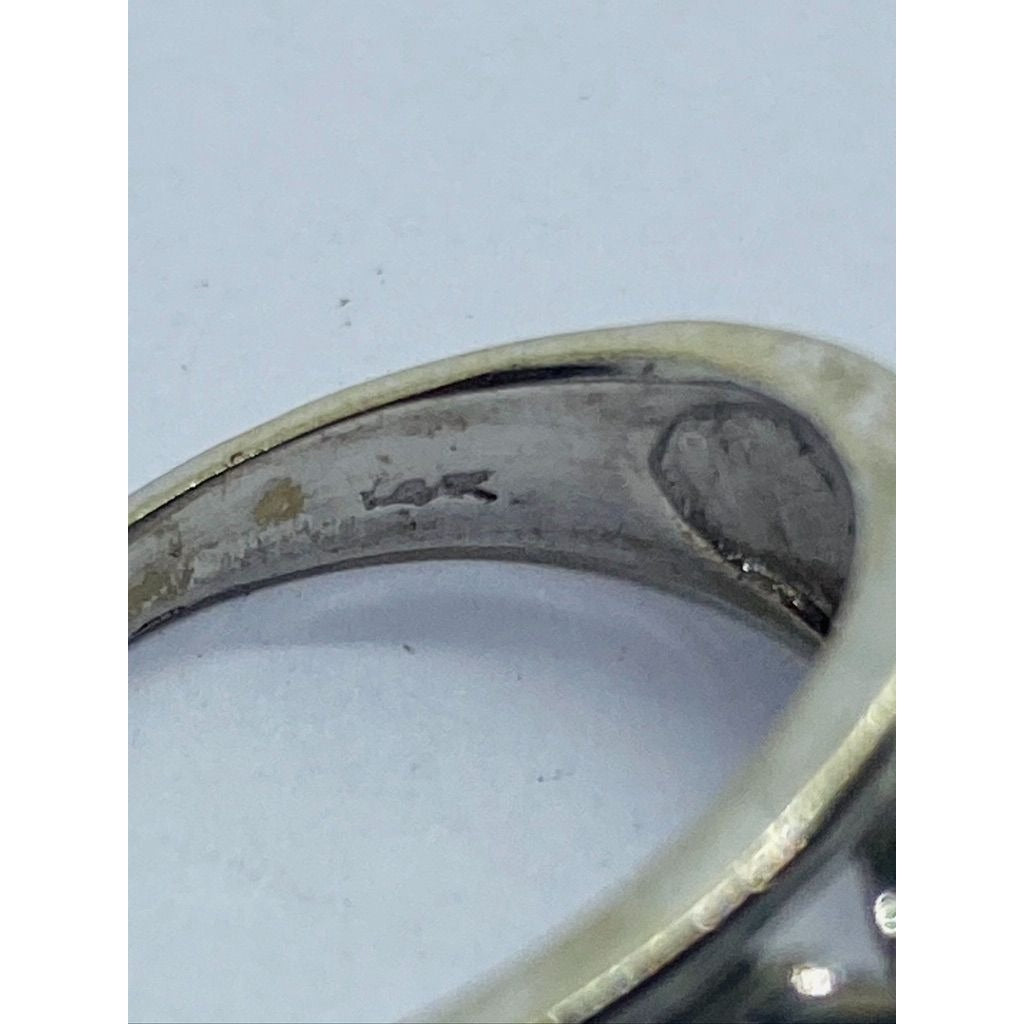 14K White Gold Basket Dome Style Ring Size 6.75
