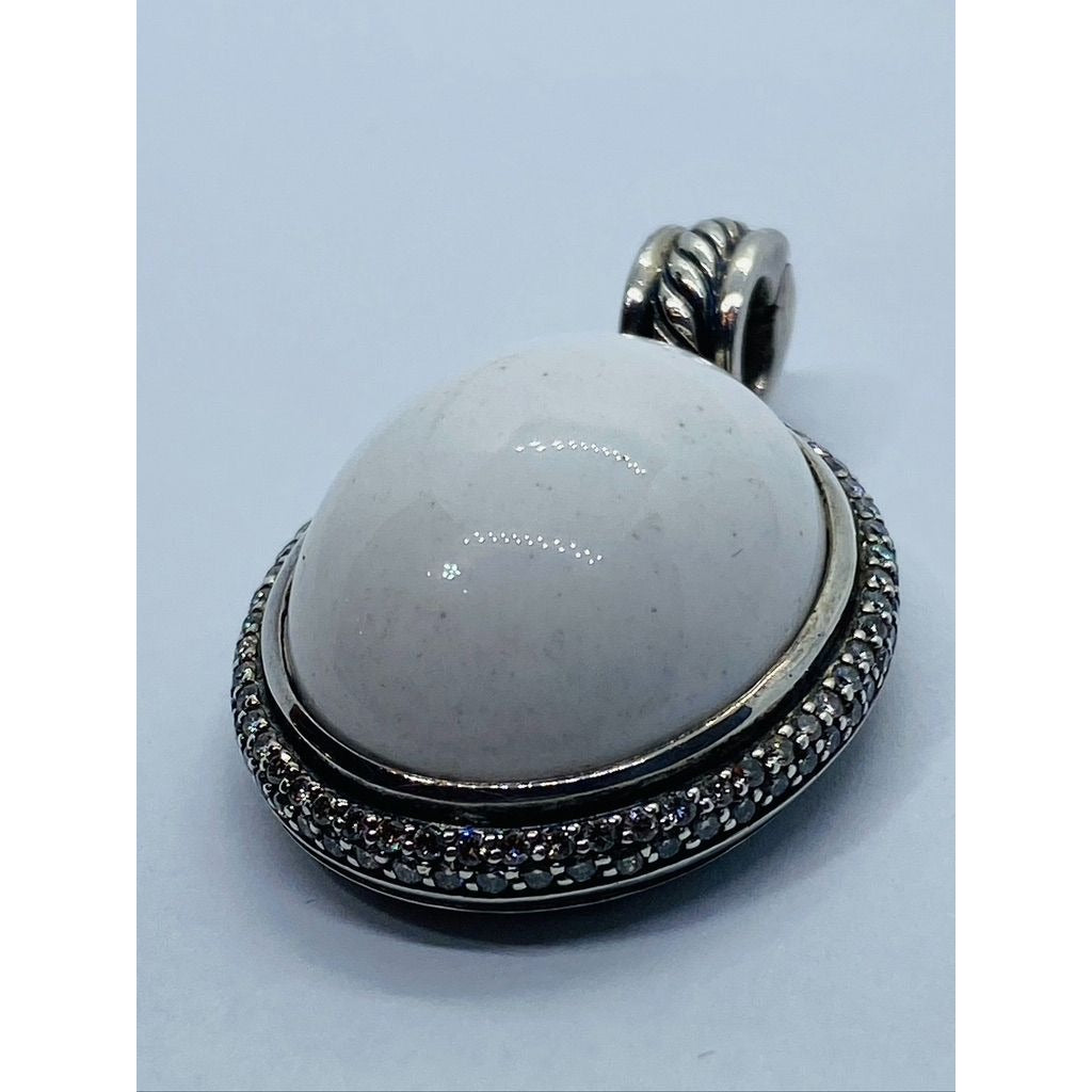 David Yurman White Agate Diamond Enhancer 39mm