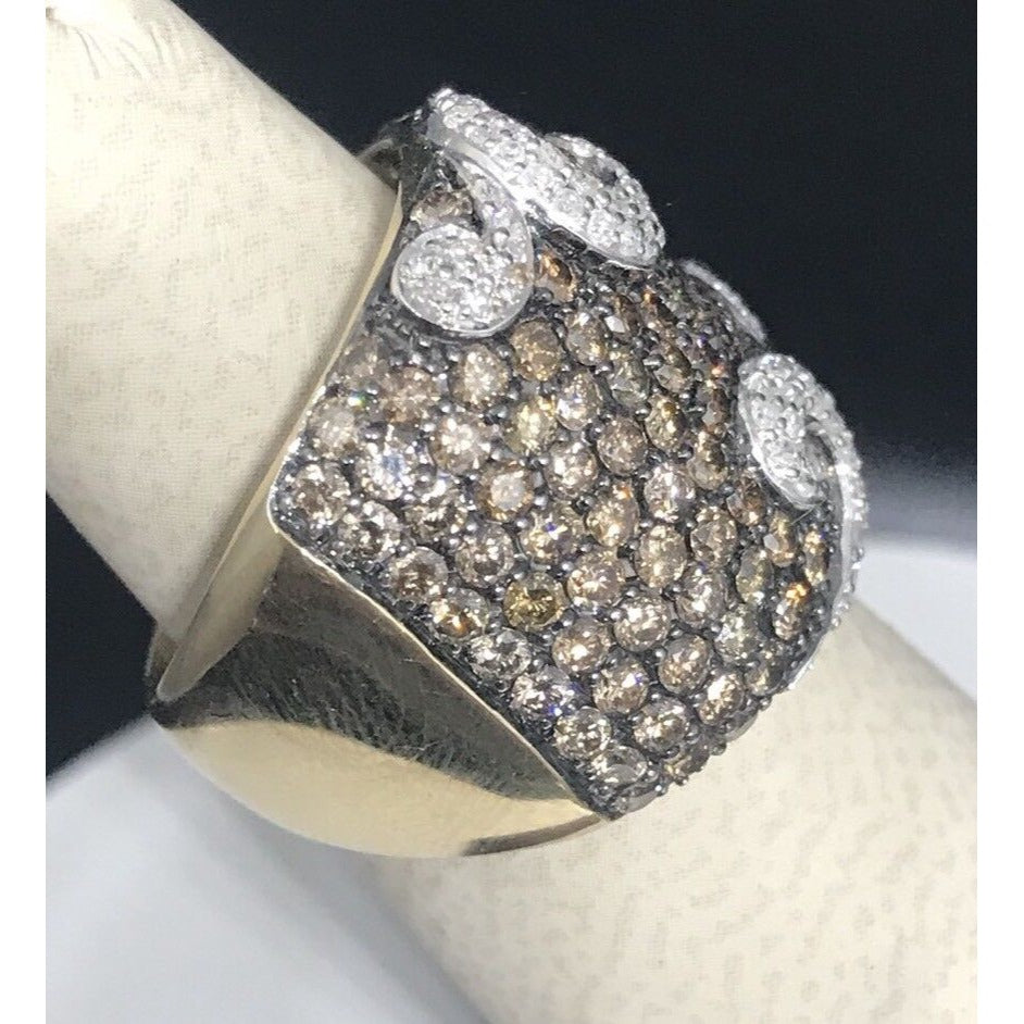 Stunning 14k Diamond Ring Pave 2.75 CT Yellow Gold 8.3G OTC Signed Sz 6.5