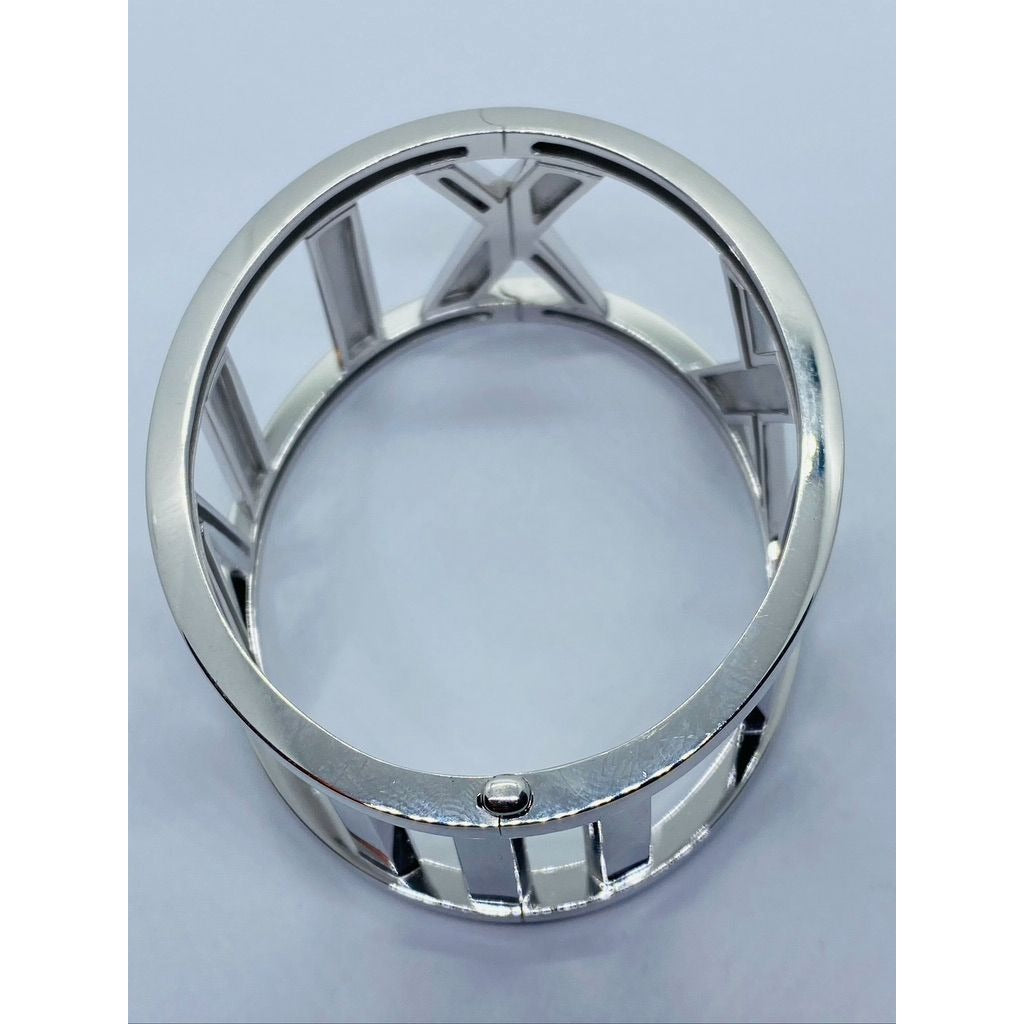 TIFFANY & CO Atlas 18K White Gold Wide Bangle Bracelet 79.4 grams 6.5" 30 mm
