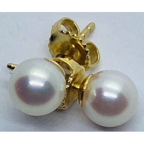 Tiffany & Co 18K Yellow Gold Pearl Earrings 7.5MM Earrings