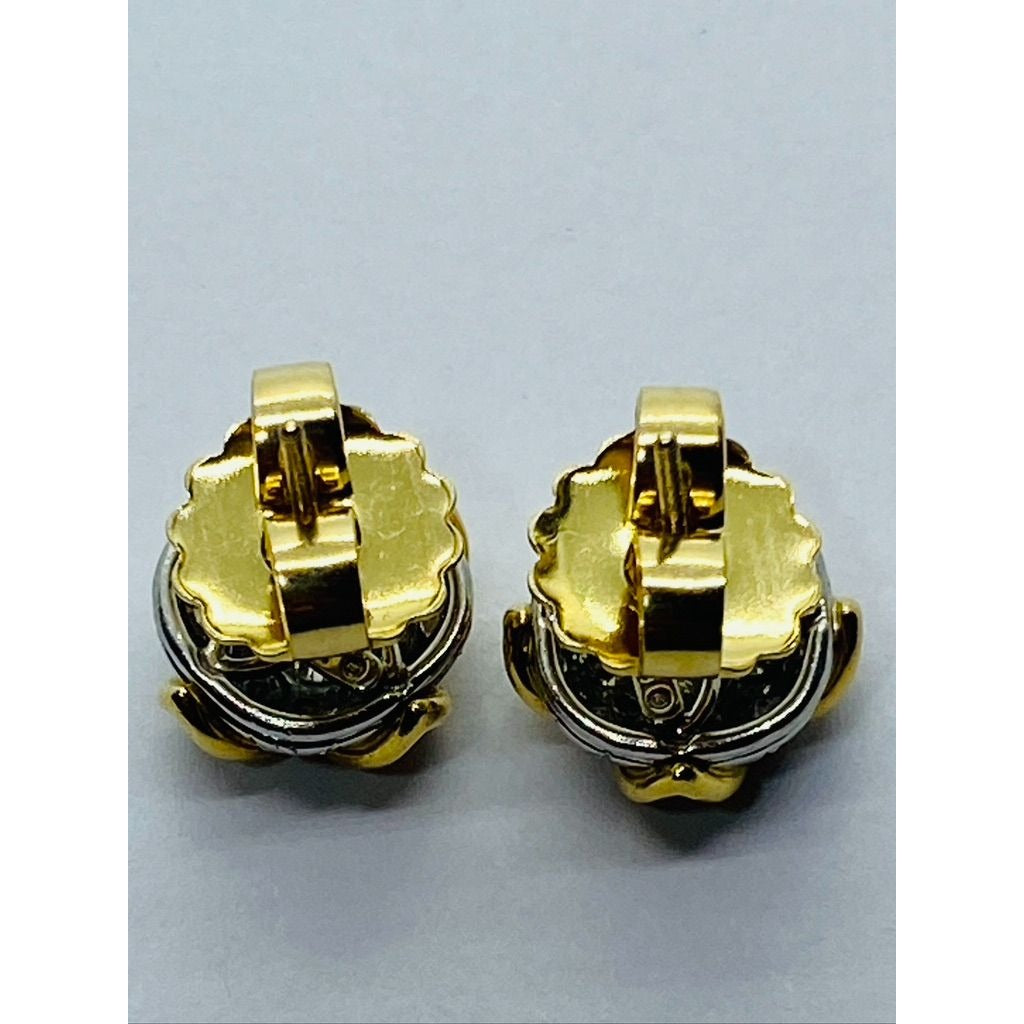Tiffany & Co 18K Platinum and Diamond Earrings Appxt 1.14ct