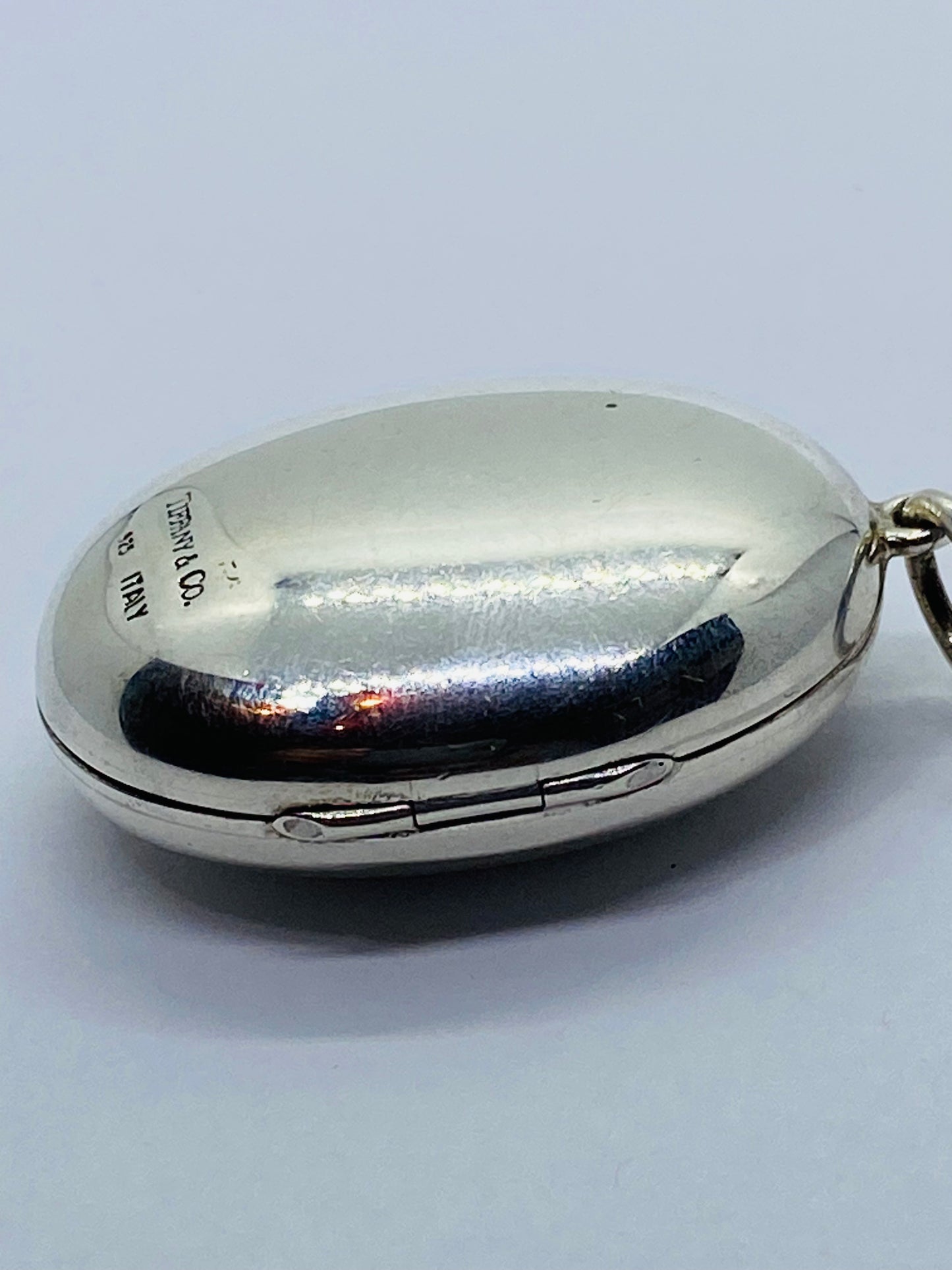Tiffany & Co Sterling Silver Locket XL 42mm long and 31mm wide Pouch Box