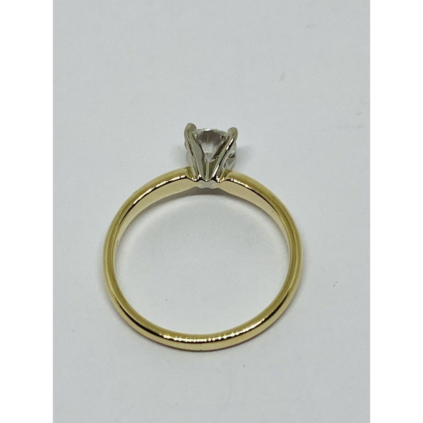 14K YG 0.54CT ROUND DIAMOND SOLITAIRE ENGAGEMENT RING i1- i color *GIA CERT*