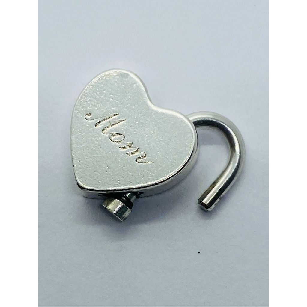 Tiffany & Co Sterling Silver 925 Mom Heart Padlock Charm Pendant