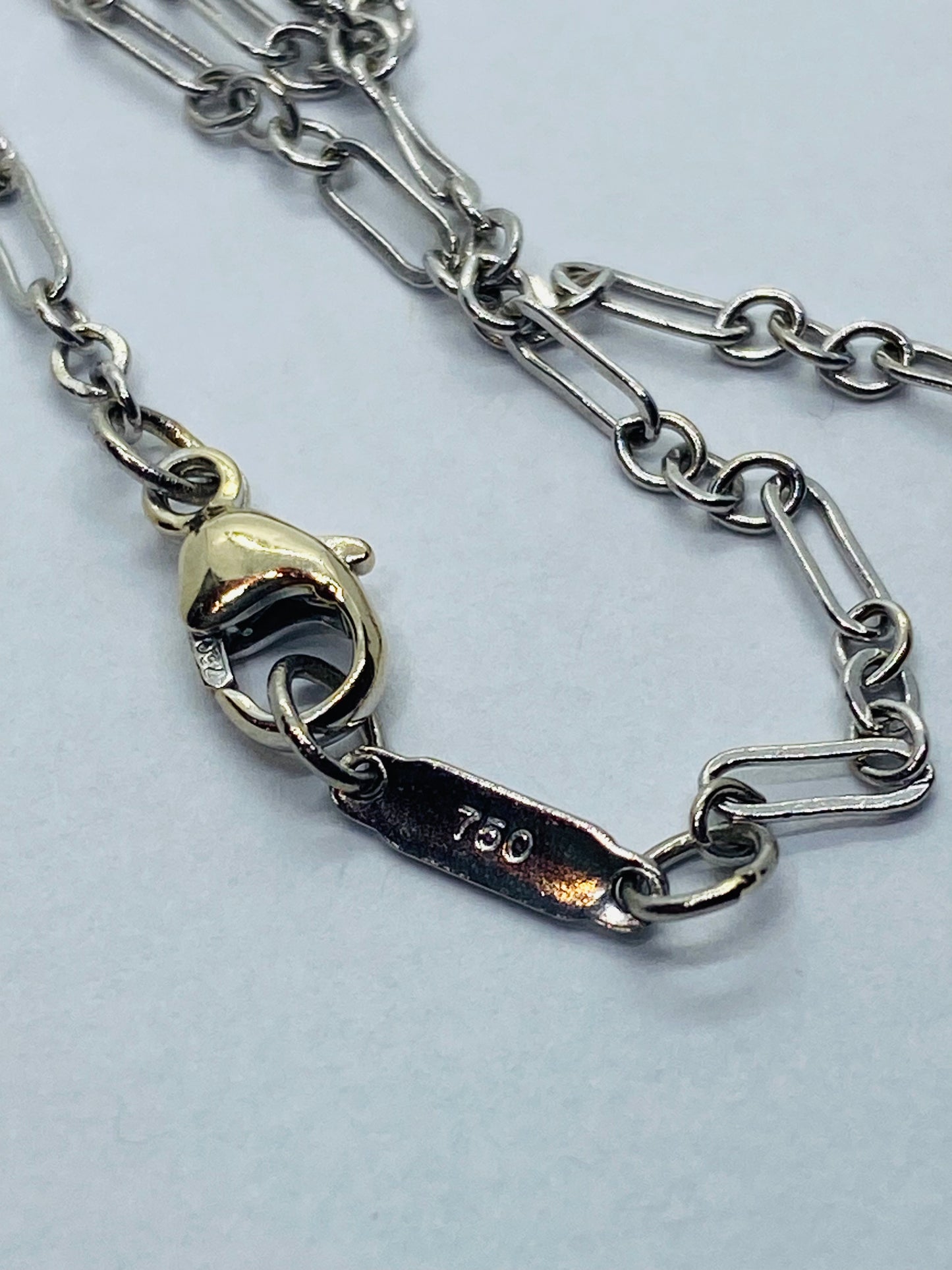 Tiffany & Co 750 Sentimental 18K White Yellow Gold Heart Pendant Necklace Box!