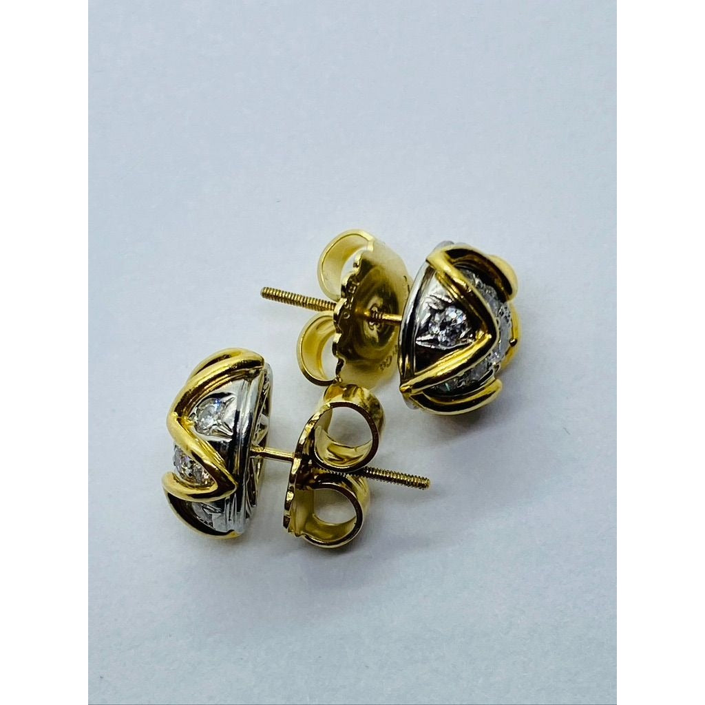Tiffany & Co 18K Platinum and Diamond Earrings Appxt 1.14ct
