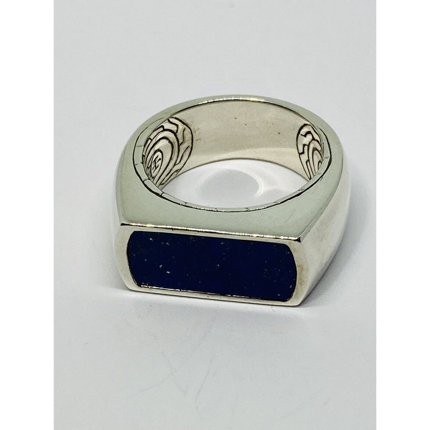 JOHN HARDY Classic Silver LAPIS LASULI Signet Ring Size 9