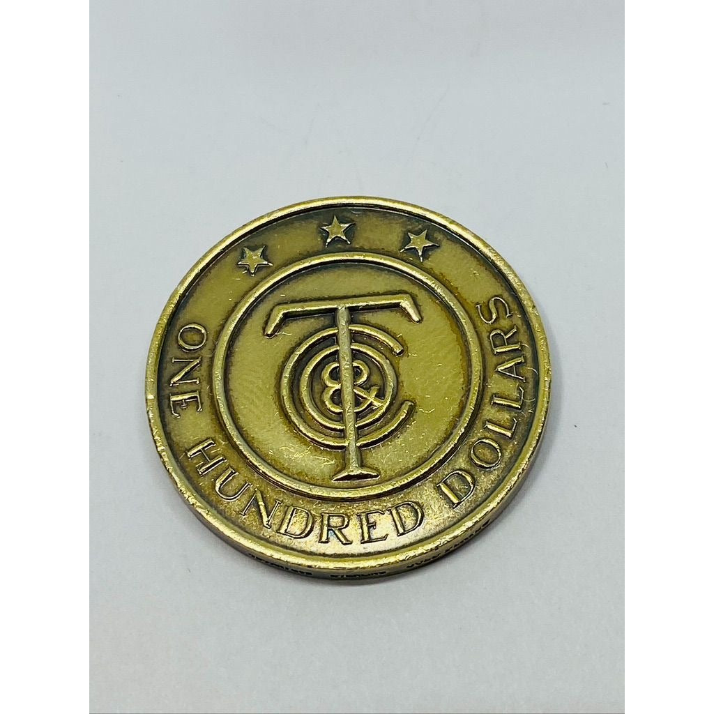 Tiffany & Co $100 One Hundred Dollars Gold Plated Silver Token