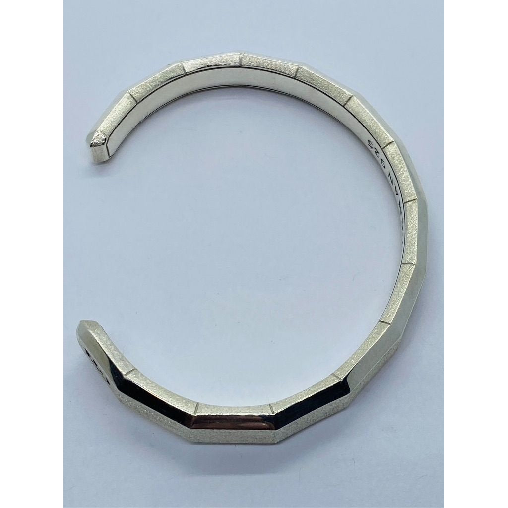 David Yurman Stax Collection Sterling Silver Faceted Cuff Bracelet