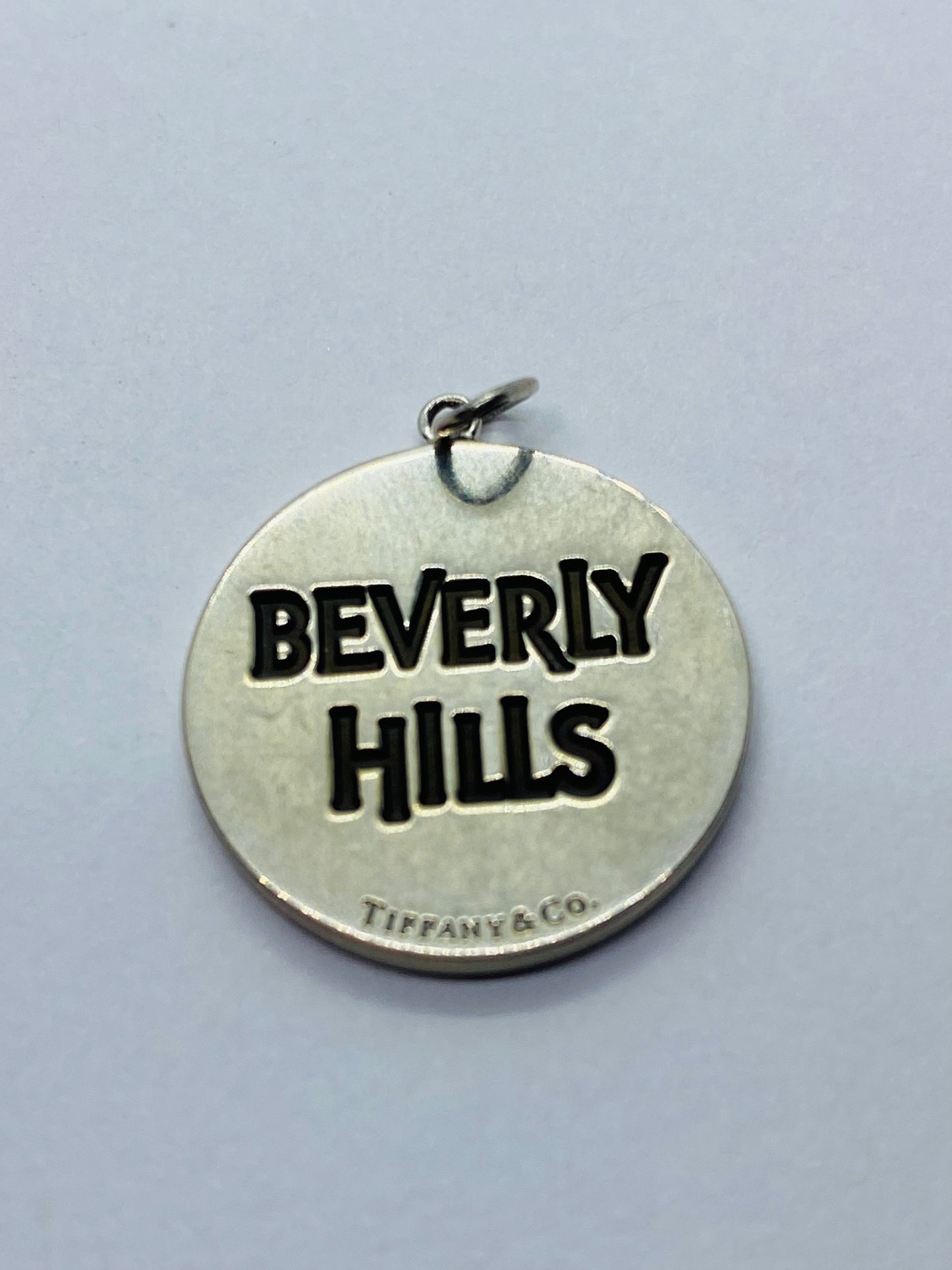 Tiffany & Co. Beverly Hills Round Silver Charm or Pendant- With Pouch