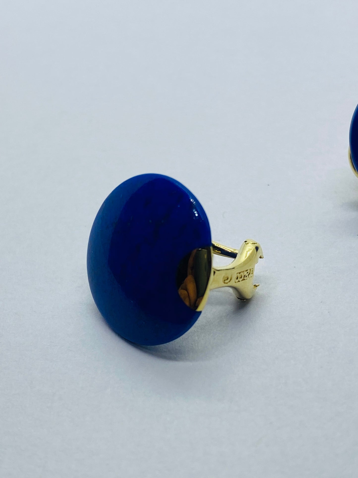 TIFFANY & CO 1976 ANGELA CUMMINGS 18 KT LENTILS EARRINGS WITH LAPIS LAZULI RARE