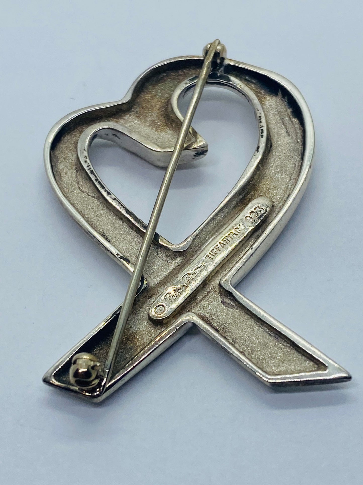 Tiffany & Co Paloma Picasso 925 Silver Silver Loving Open Heart Brooch LARGE