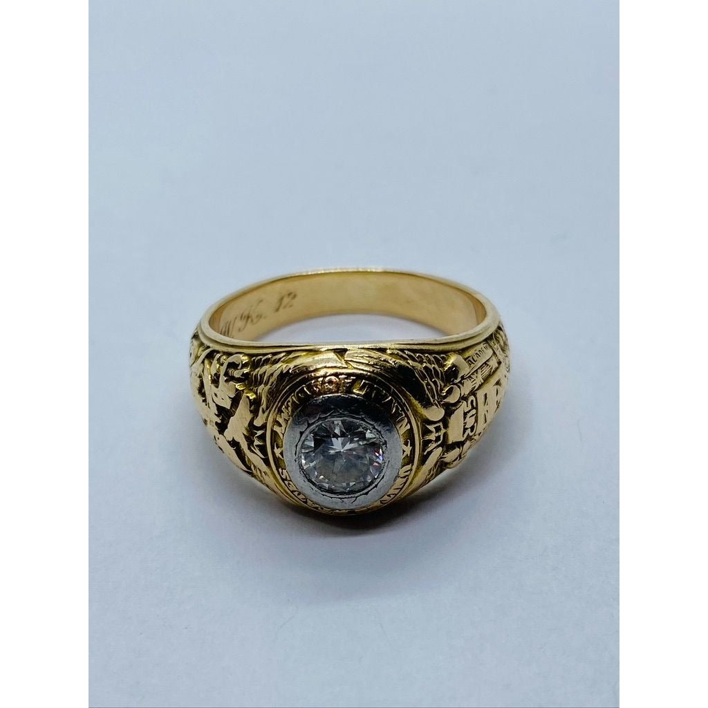 Tiffany & Co 14K Platinum .61CT 1912 Naval Academy Class Ring RARE