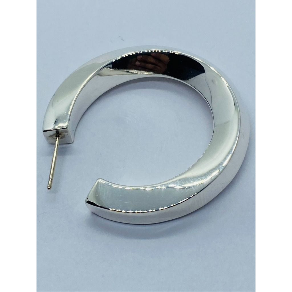 TIFFANY & CO 925 Sterling Silver LARGE Twist Hoop Earrings 36mm