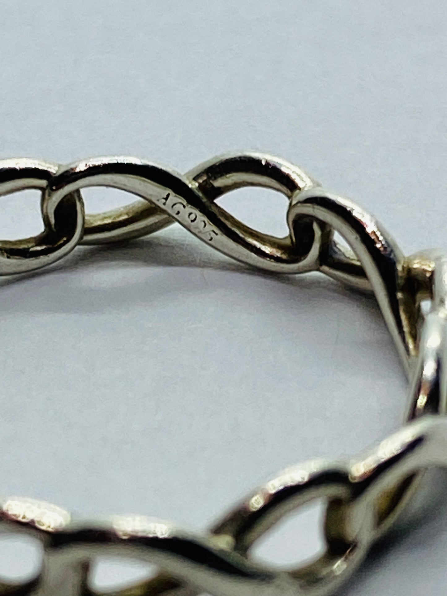 Tiffany & Co. Sterling Silver 925 Infinity Narrow Band Ring Size 5