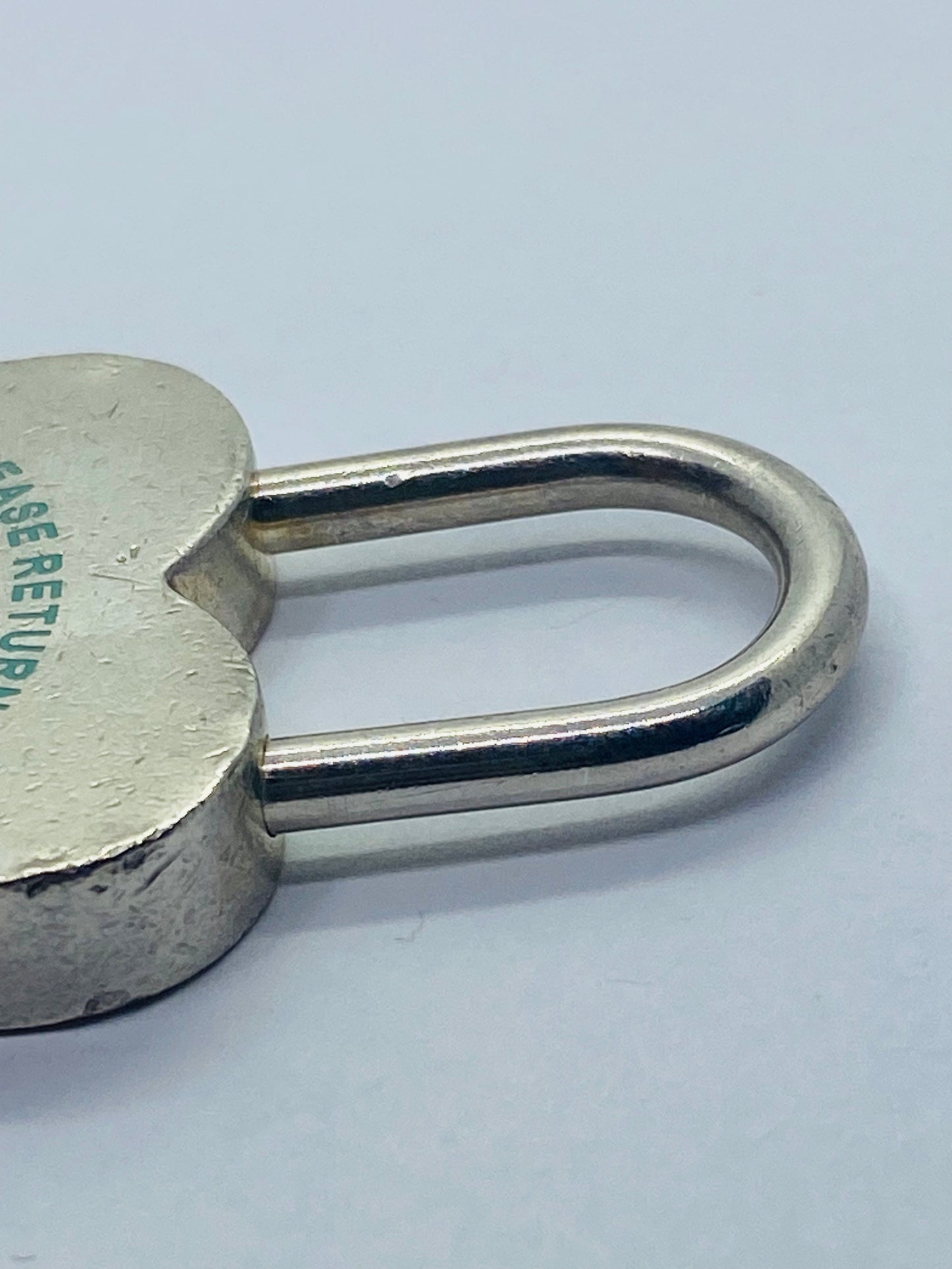 GIANT Tiffany & Co Blue Enamel Heart Padlock Please Return to Tiffany & Co NY 2”