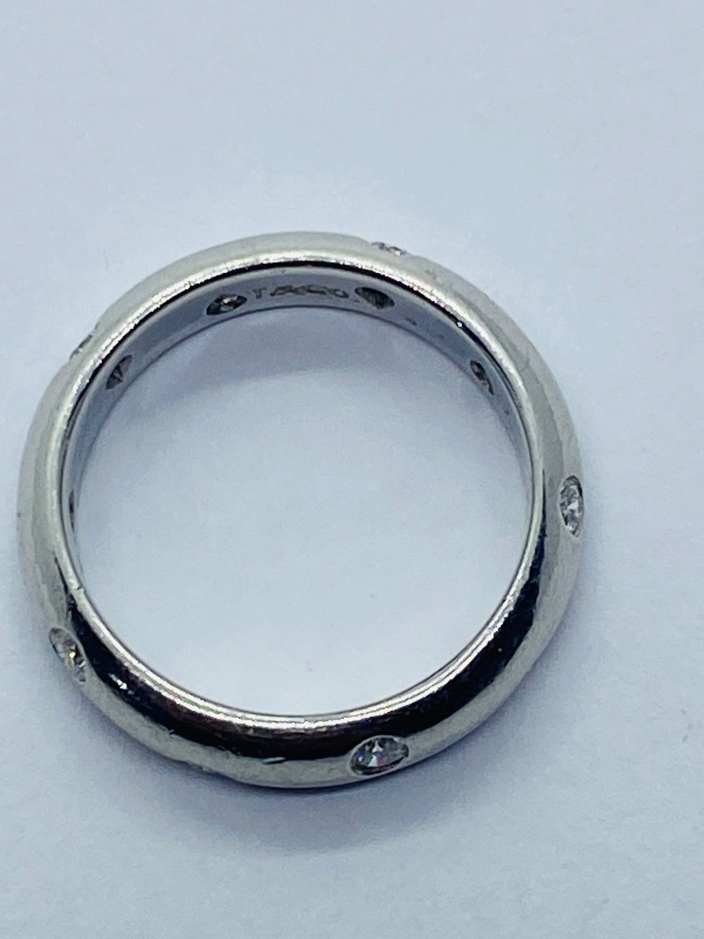 Platinum Tiffany & Co. Diamond Etoile Ring Band Wedding And Box