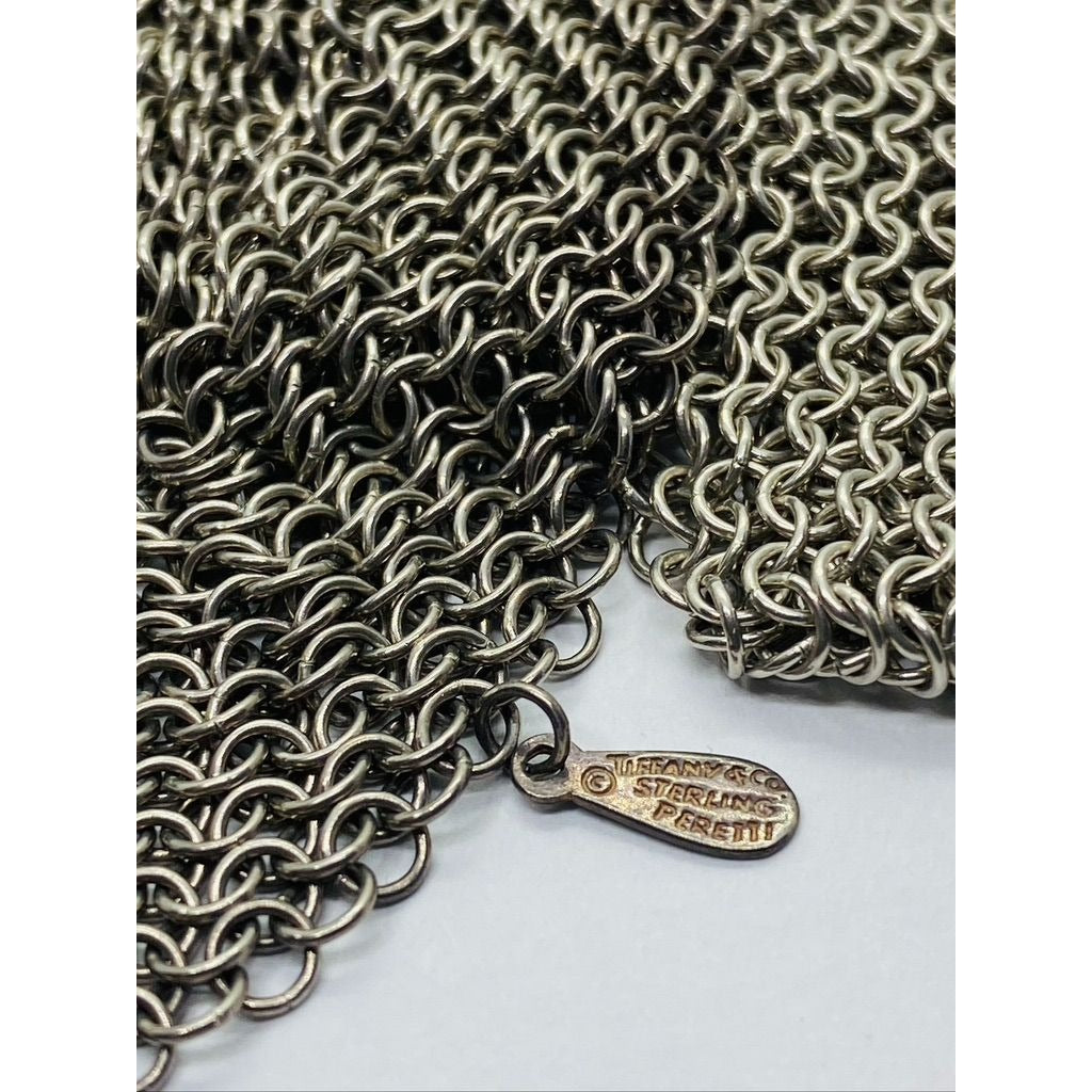 Tiffany & Co Peretti 925 Sterling Silver Extra Long XL Mesh Scarf Necklace 49”