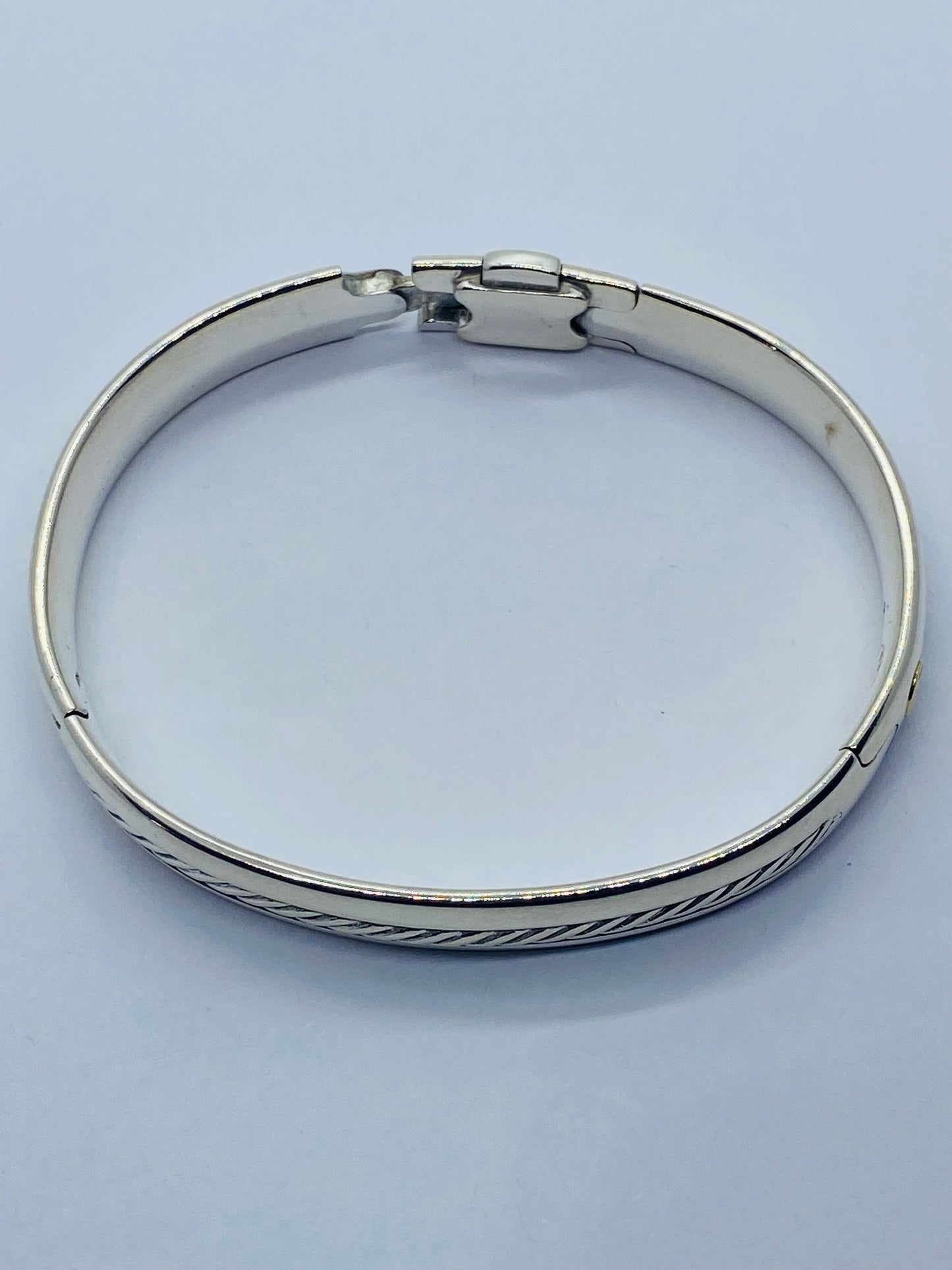 Mens David Yurman Classic Cable bracelet 18K YG sterling silver 7”