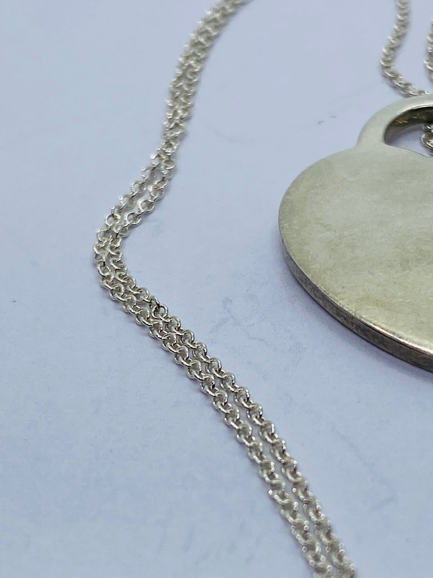 Tiffany & Co Sterling Silver Engravable Blank Heart Tag Necklace 18" READ!!!