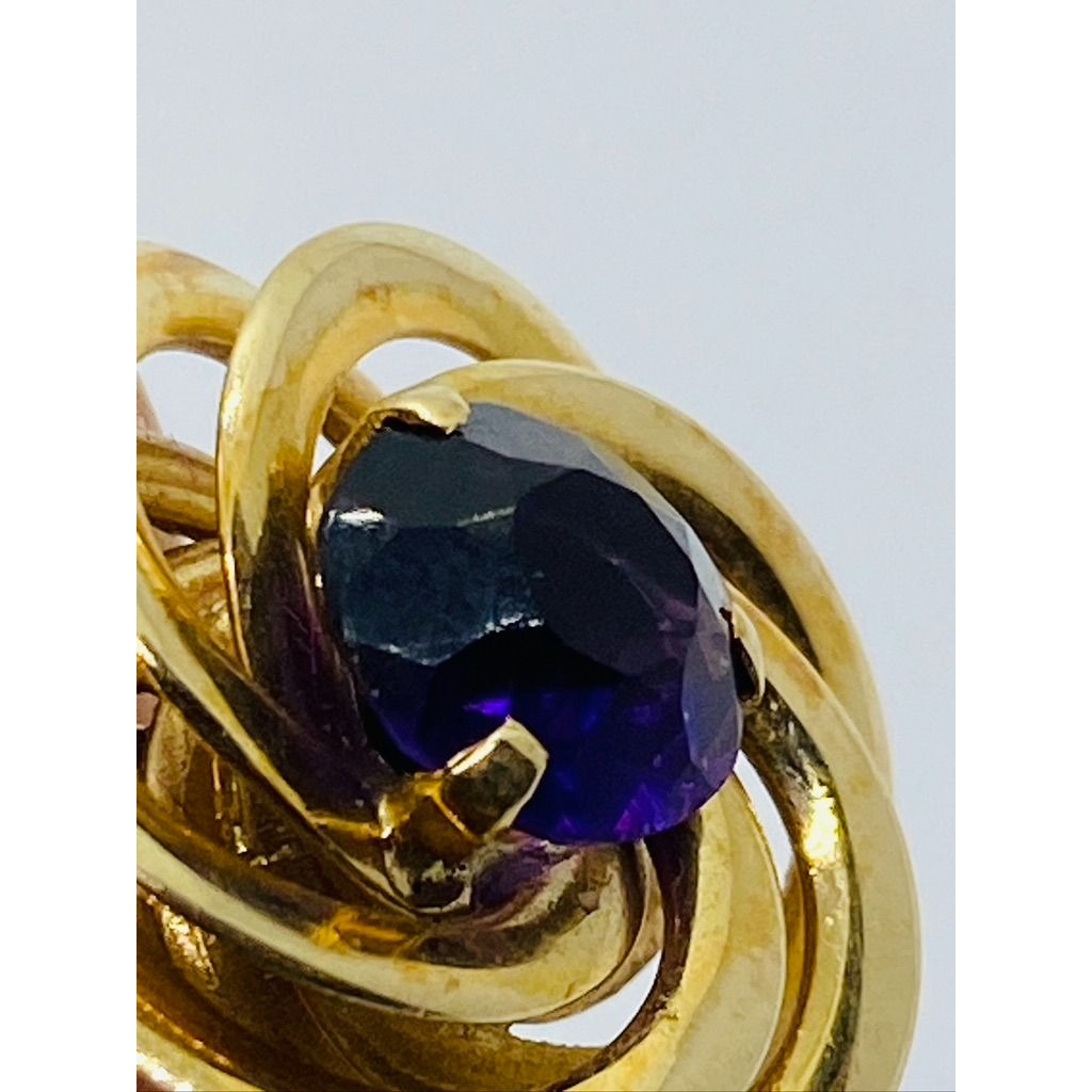 GENUINE TIFFANY & CO 14K GOLD AMETHYST SCREW BACK EARRINGS